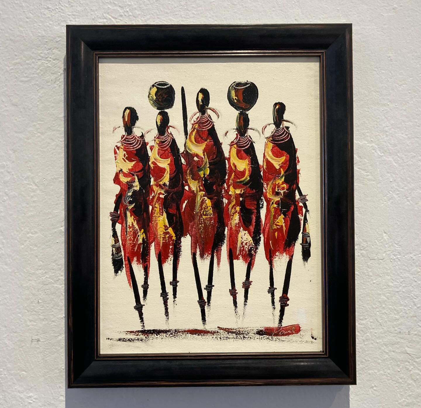 Black frames are classic but sometimes you want a little something different with your black frame.  This Larson Juhl frame from the Andover line has a little bit of bright orange that picks up the color in the painting.  We can design with black fra