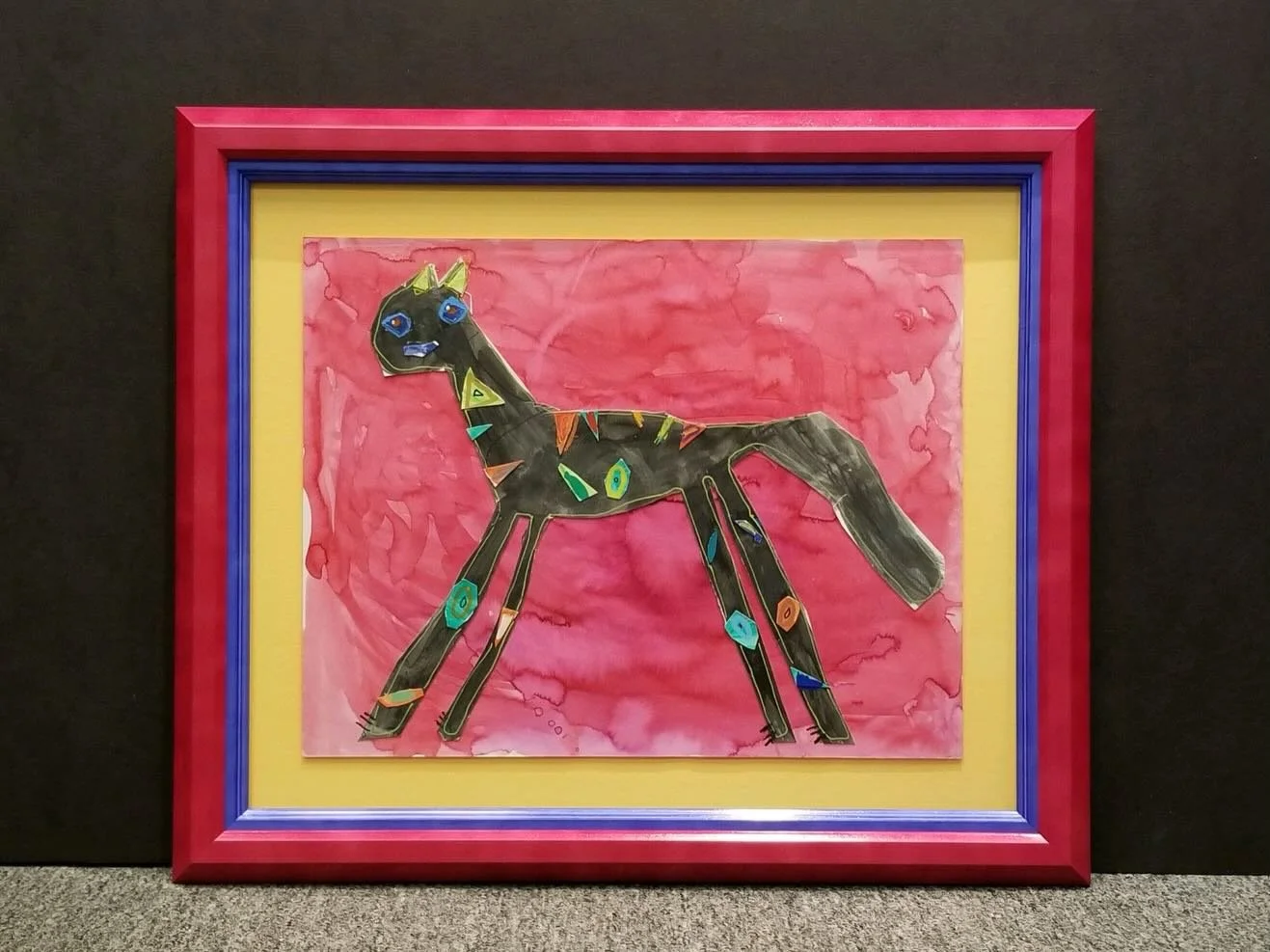 Have fun with color!  More framing companies are coming out with new color lately and I love it.  I feel like there were a few years of color drought.  Here are 2 fun paintings that come alive even more with the addition of lively pops of color.  The