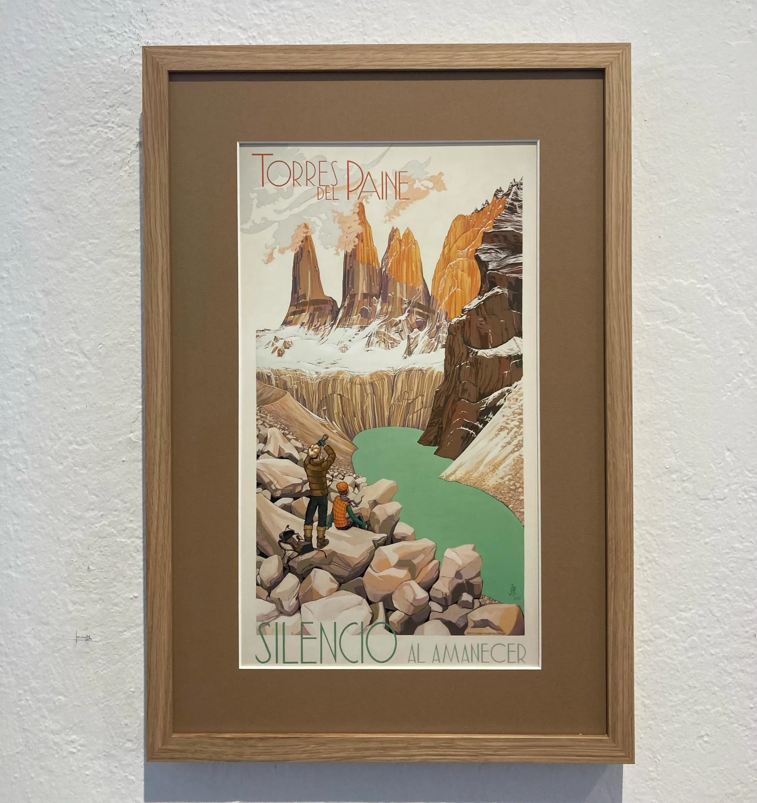 You don&rsquo;t have to frame your art pieces identically to create a cohesive grouping.  Here we have 3 vintage inspired prints with different mat colors and 2 different colors of the same style of Picture Woods hardwood frame.  This honors the indi