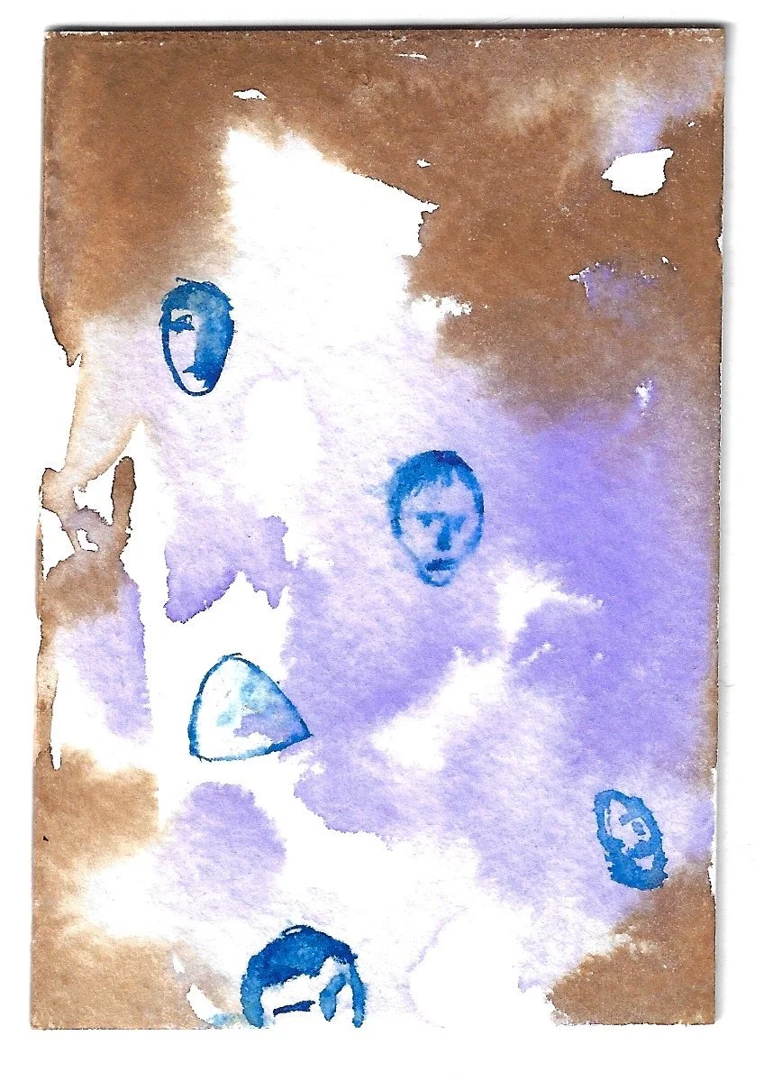2.5x3.5 Gouache on paper Floating faces.jpg