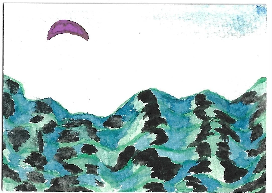 2.5x3.5+Gouache+on+paper+waterfall+earring.jpg
