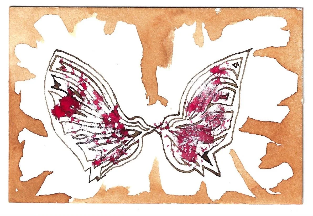 3.25x2.5 Gouache butterfly mirror birds.jpg