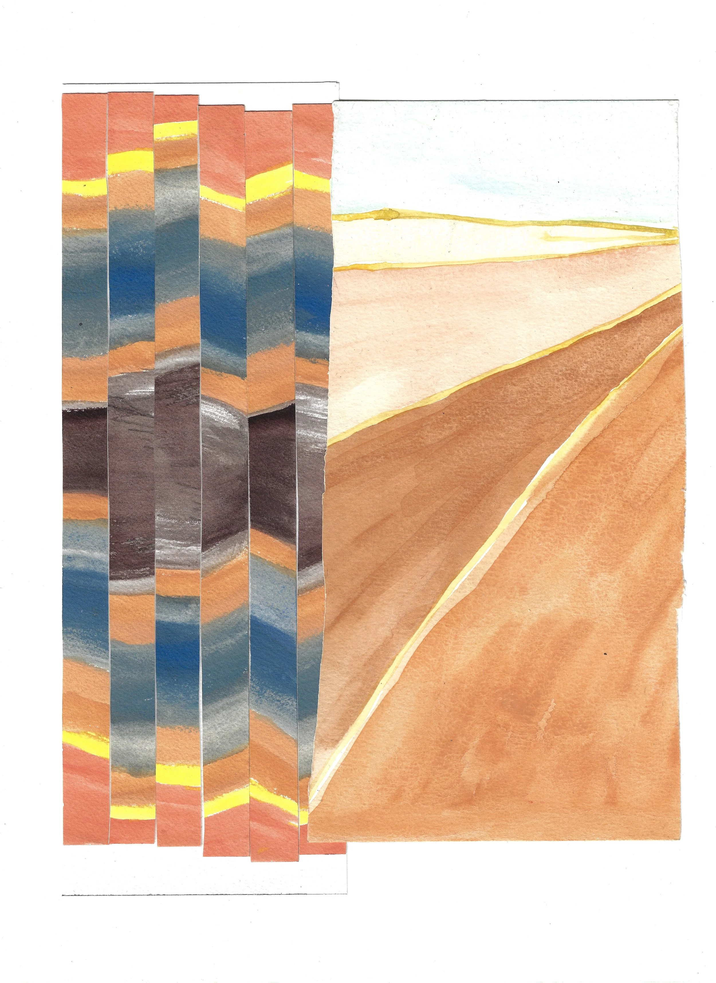 12x16 Gouache on collaged paper Lines in the Desert.jpg
