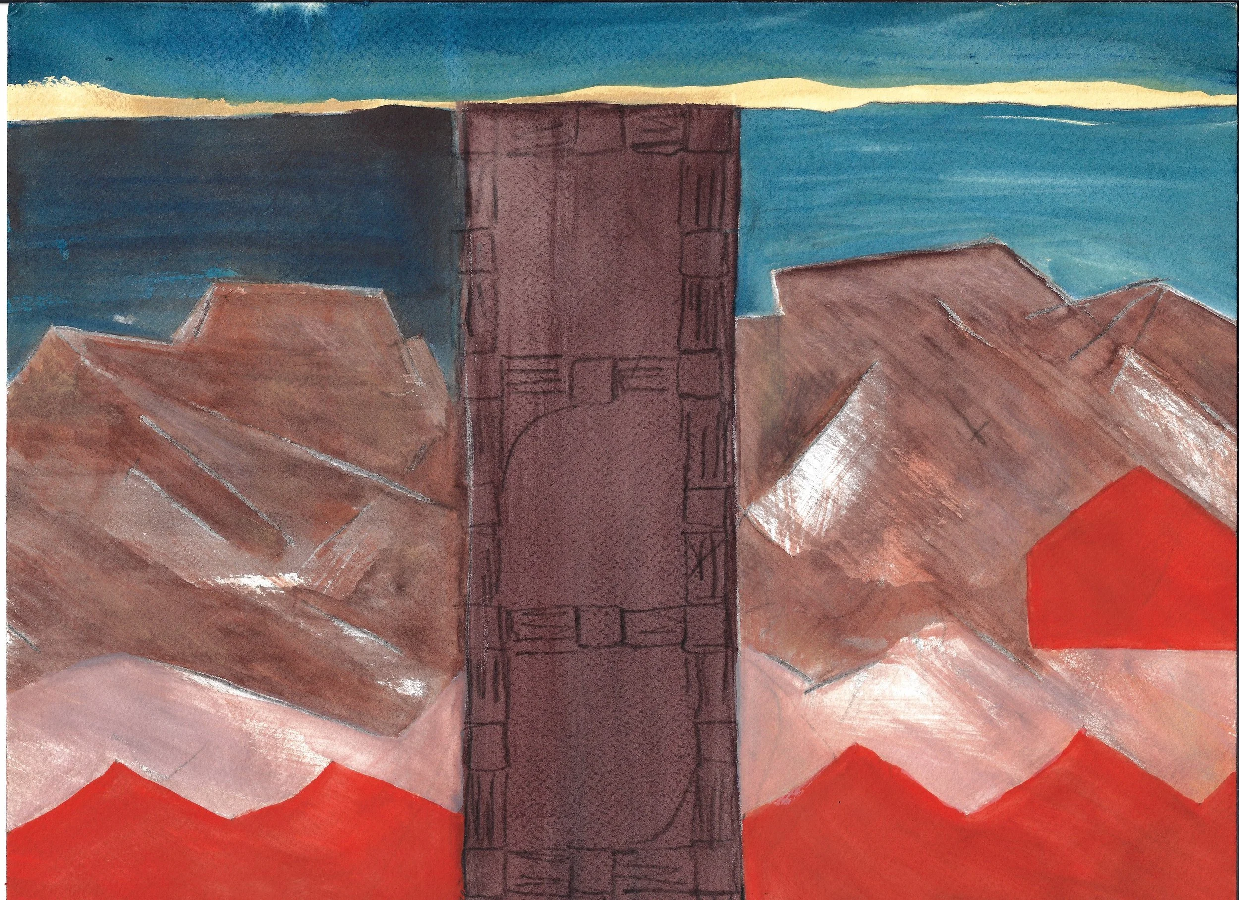 12x16 Gouache Western Hills.jpg