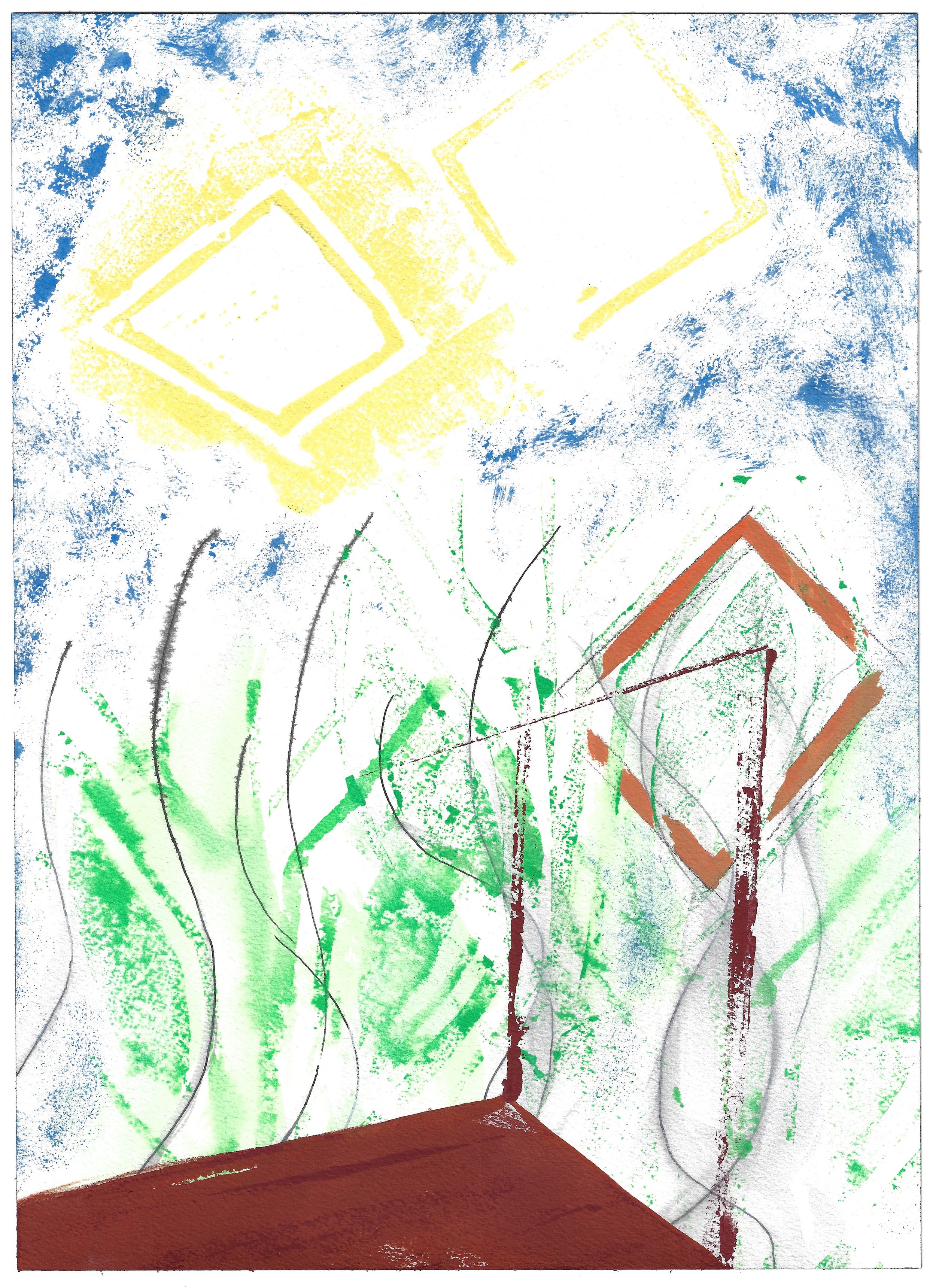 10x14 Gouache on paper gate with 2 suns.jpg