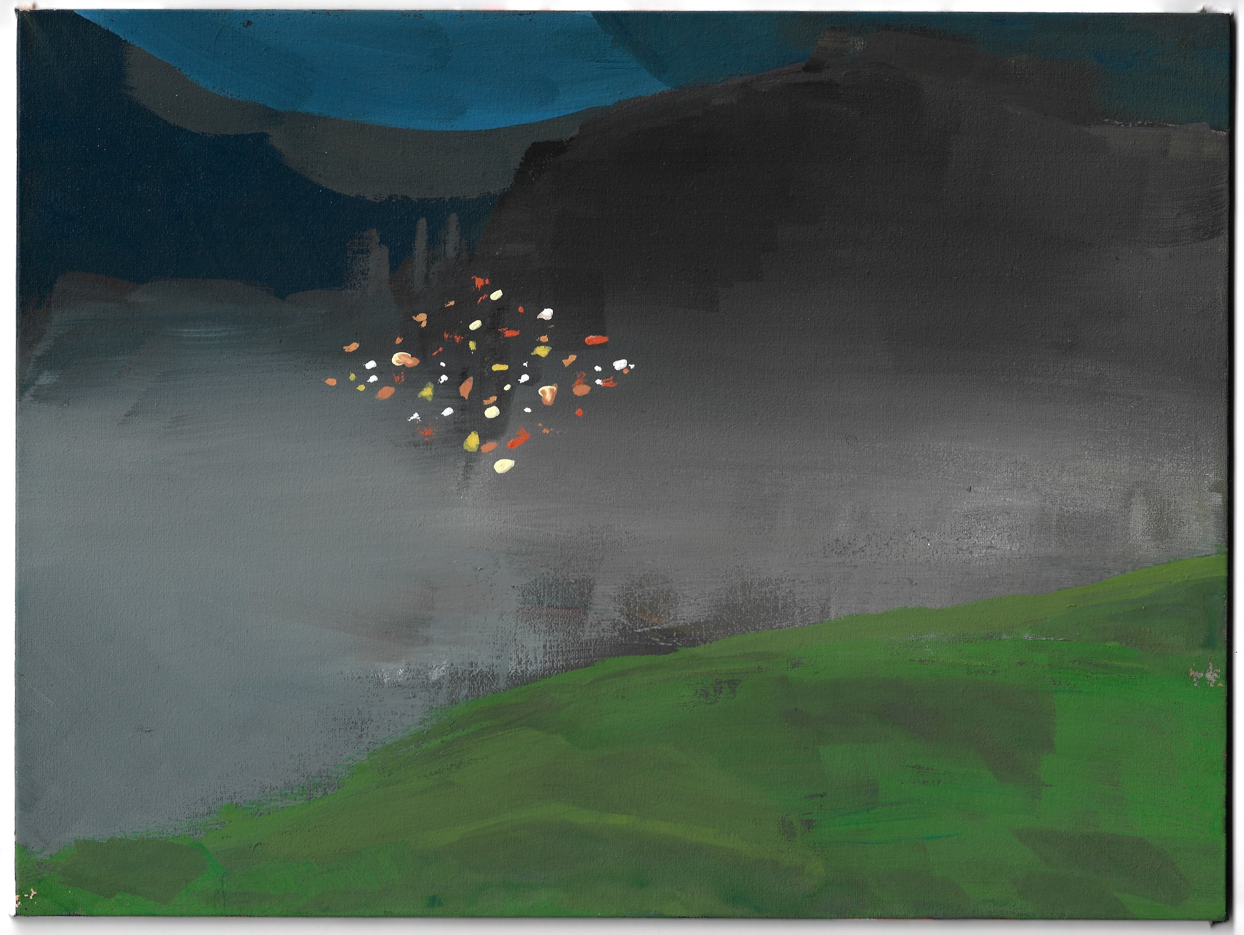 9x12 Gouache on Canvas Board floating points over fog.jpg