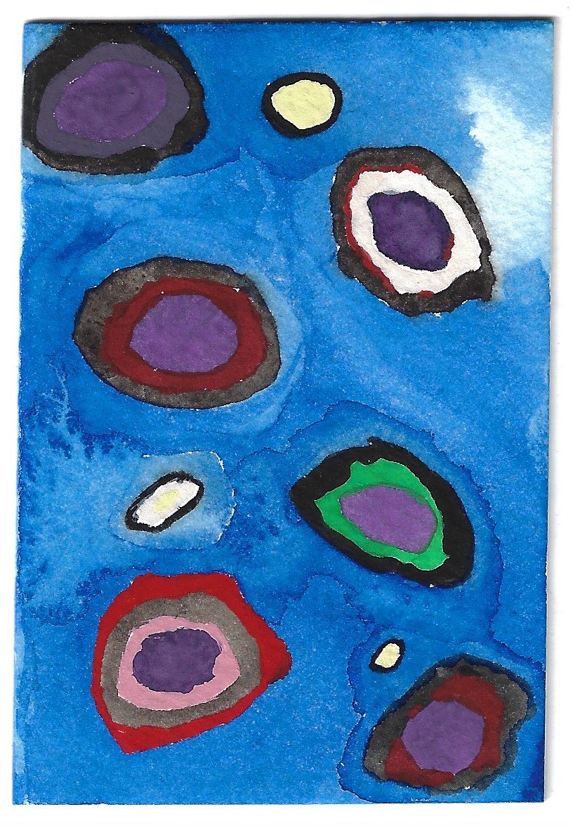 2.5x3.5 Gouache on paper floating floaters.jpg