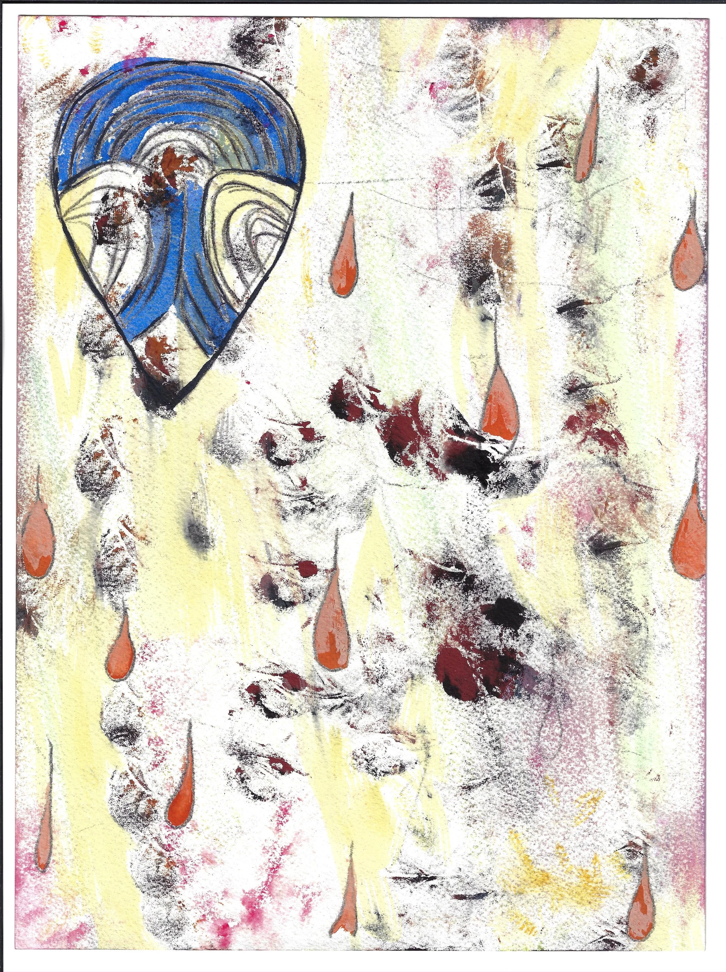 9x12 Gouache Mask and drops.jpg