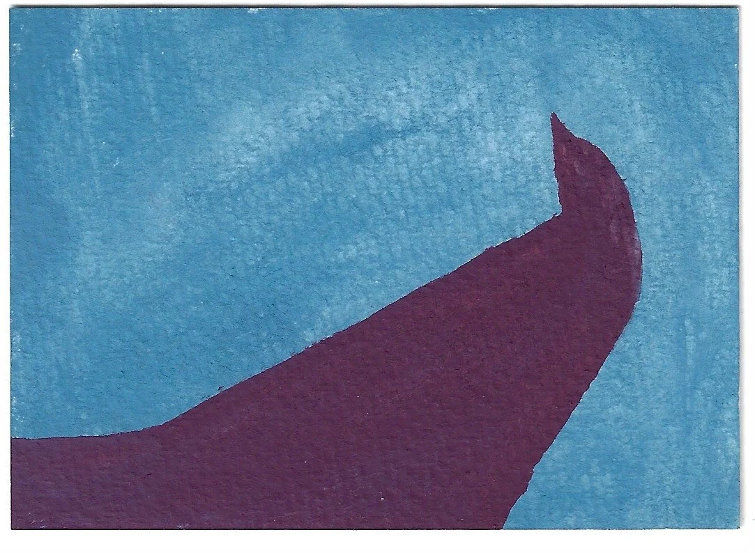 2.5x3.5 Gouache on paper rounding the path.jpg