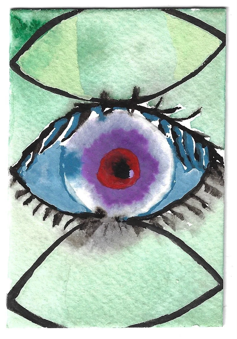 2.5x3.5 Gouache on paper Eye reflections.jpg