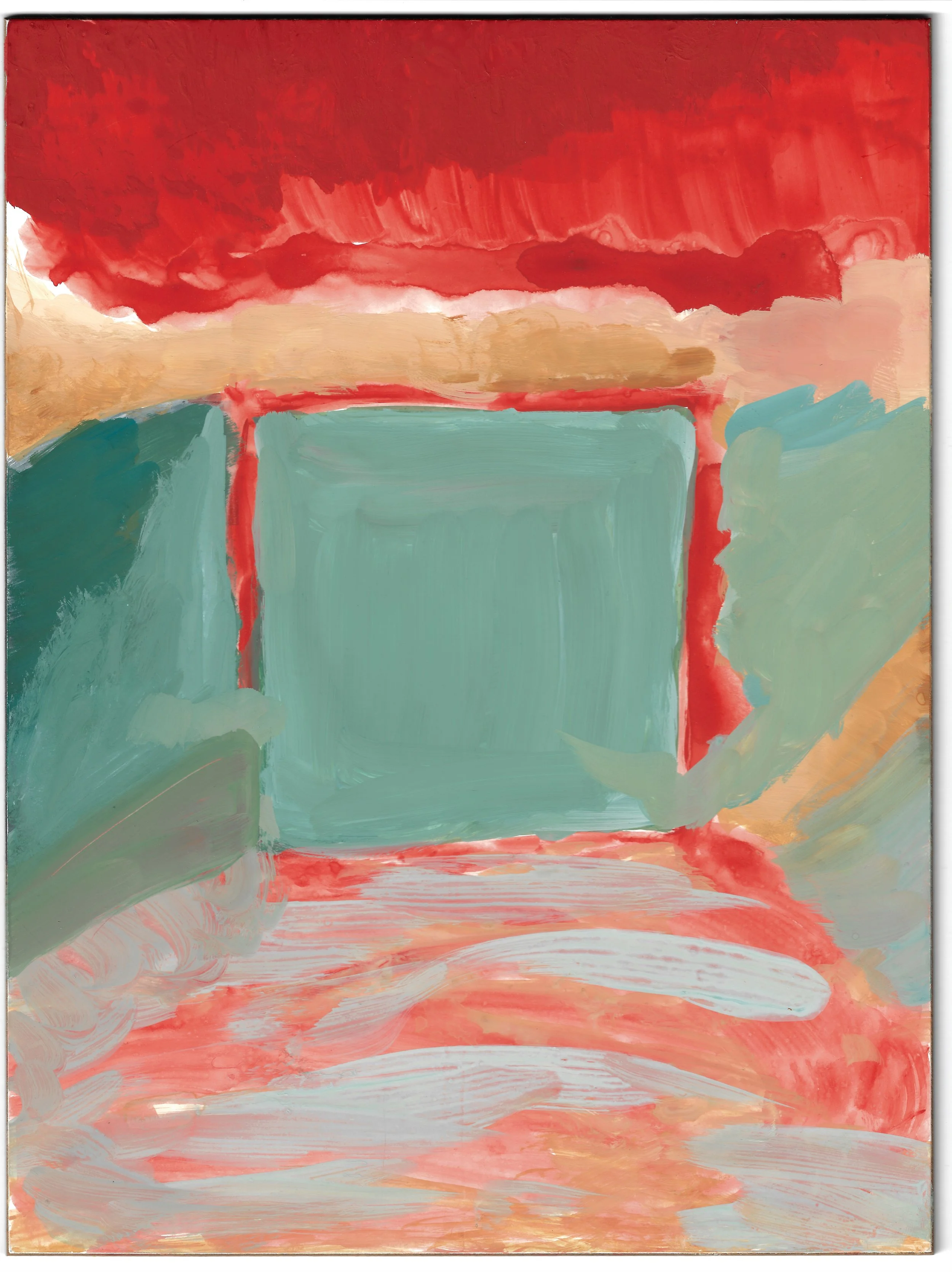 9x12 Claybord Gouache Red coral Gate.jpg