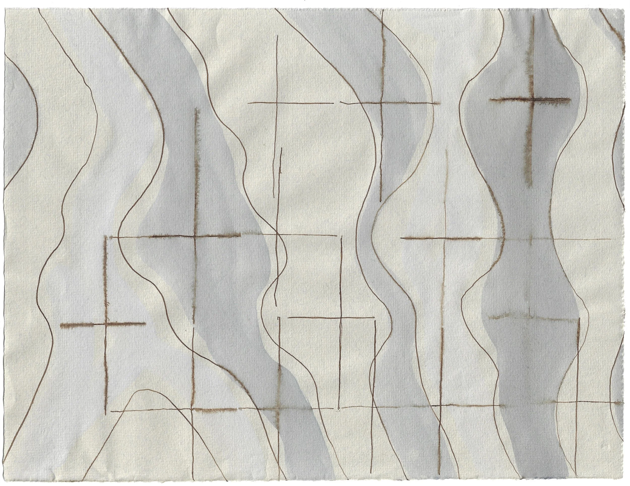 9.5x12.5 Ink and Gouache on paper waves and crosses.jpg