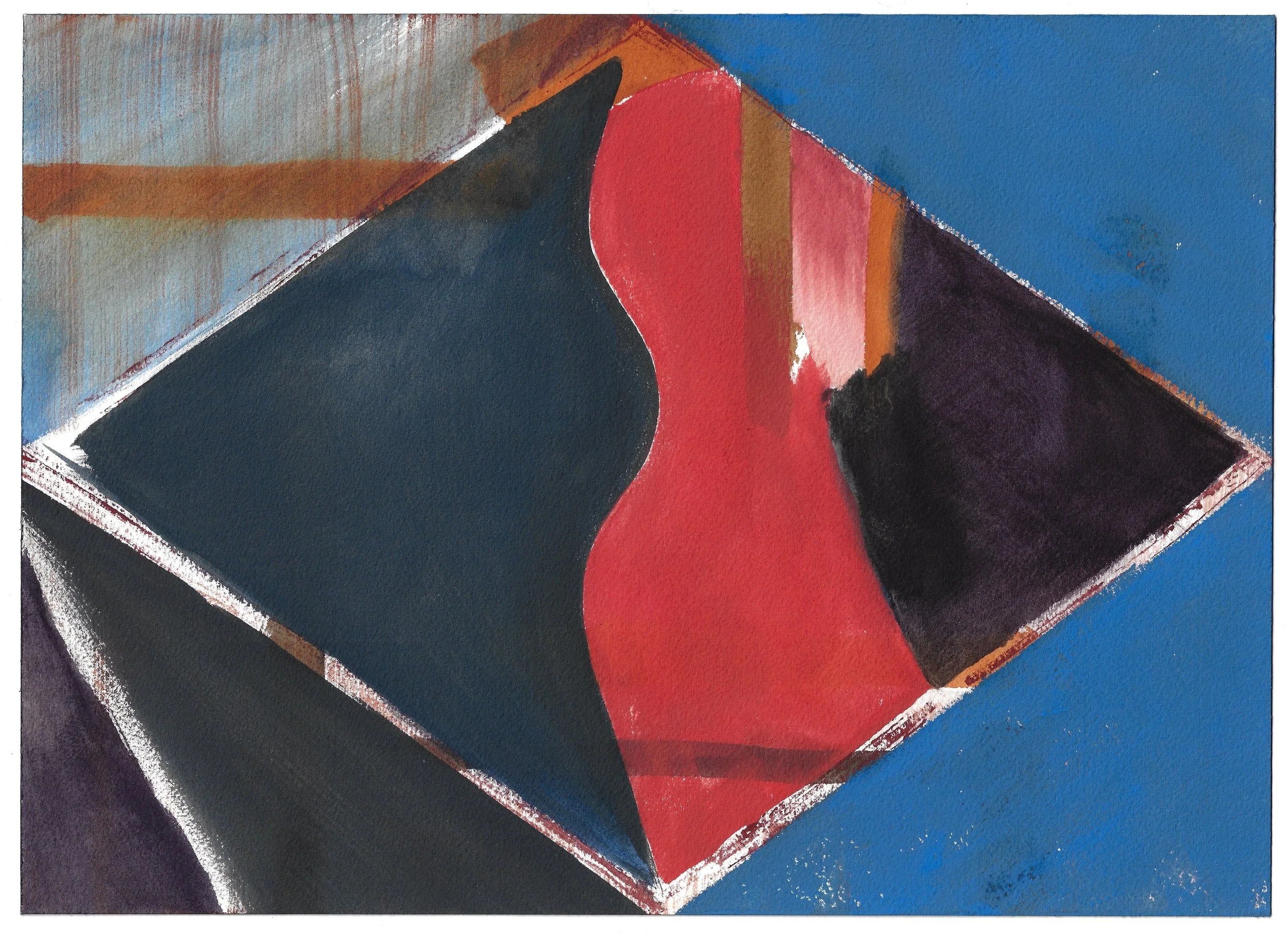 10x14 Gouache on paper shadow on diamond.jpg