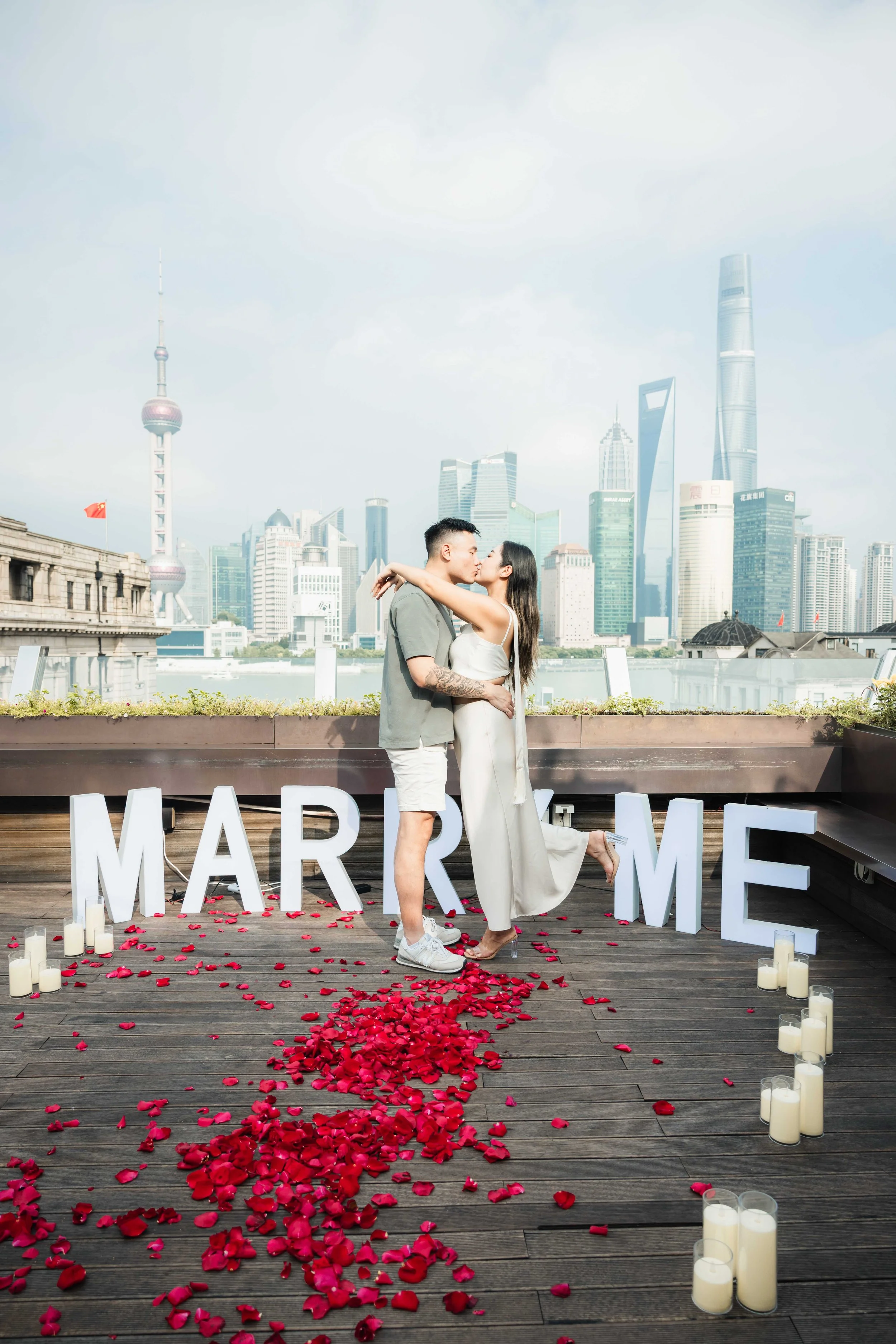 Shanghai Rooftop Engagement Photos