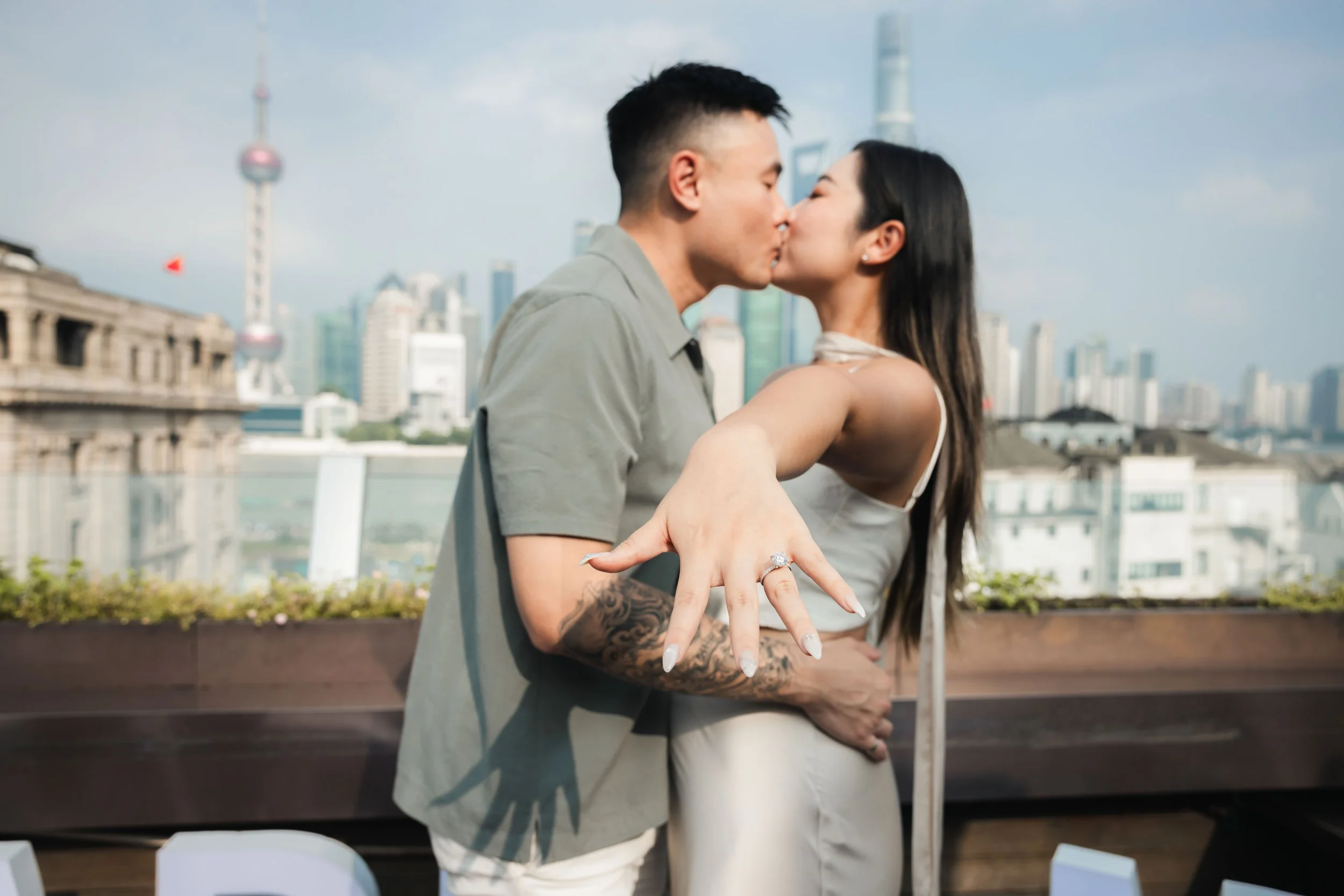 Shanghai Rooftop Engagement Photos