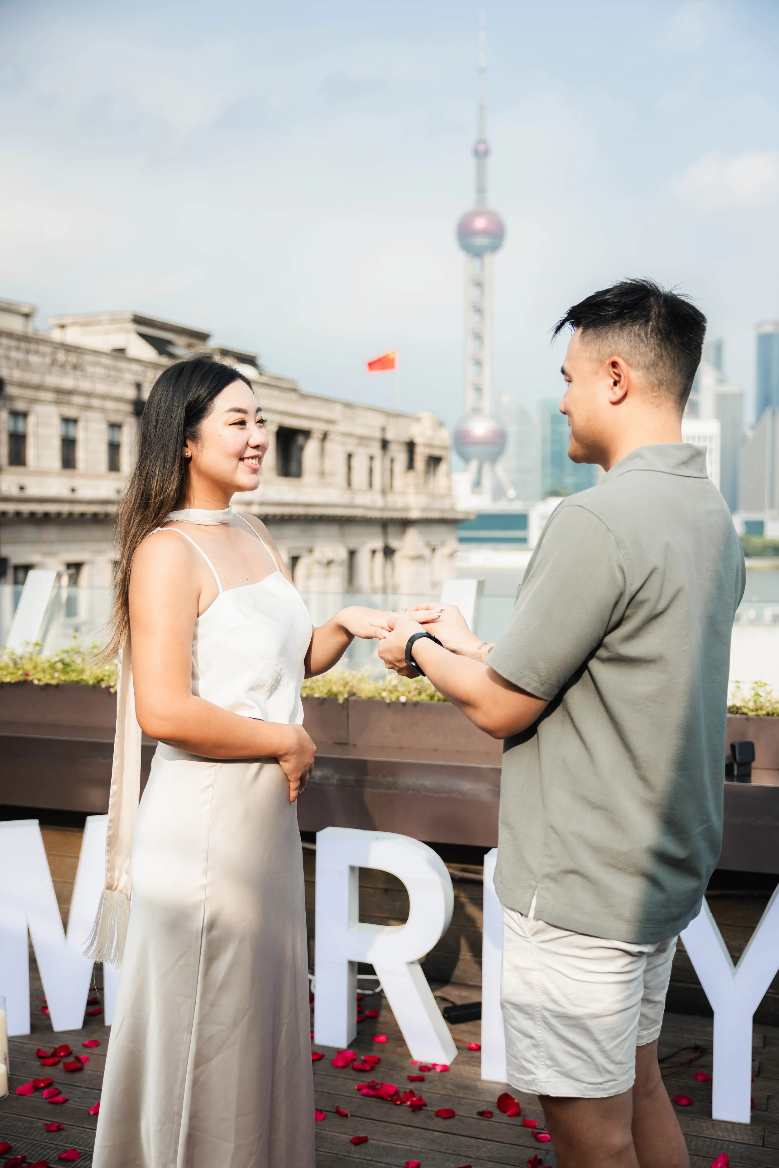 Shanghai Private Rooftop Engagement Photos