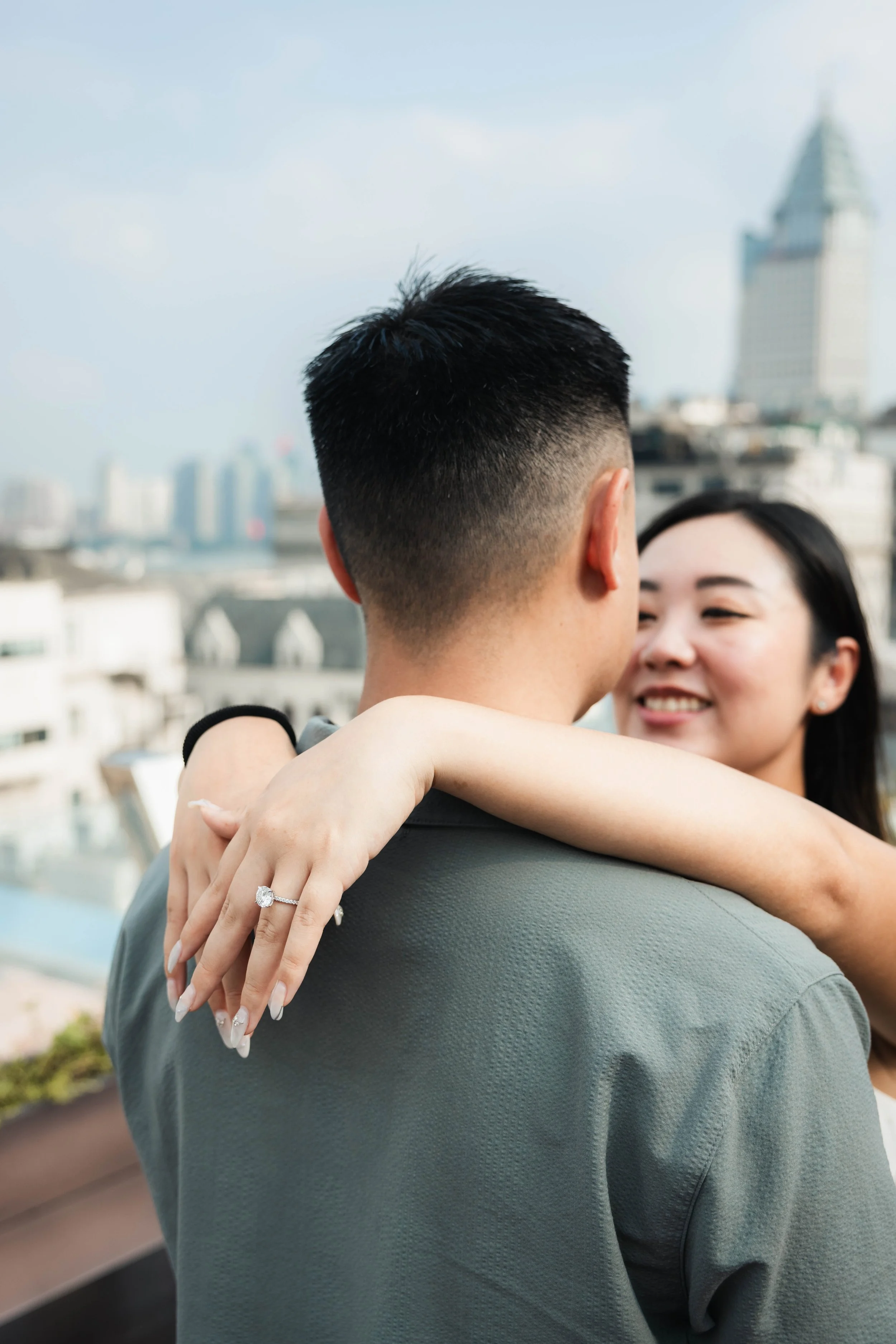 Shanghai Private Rooftop Engagement Photos