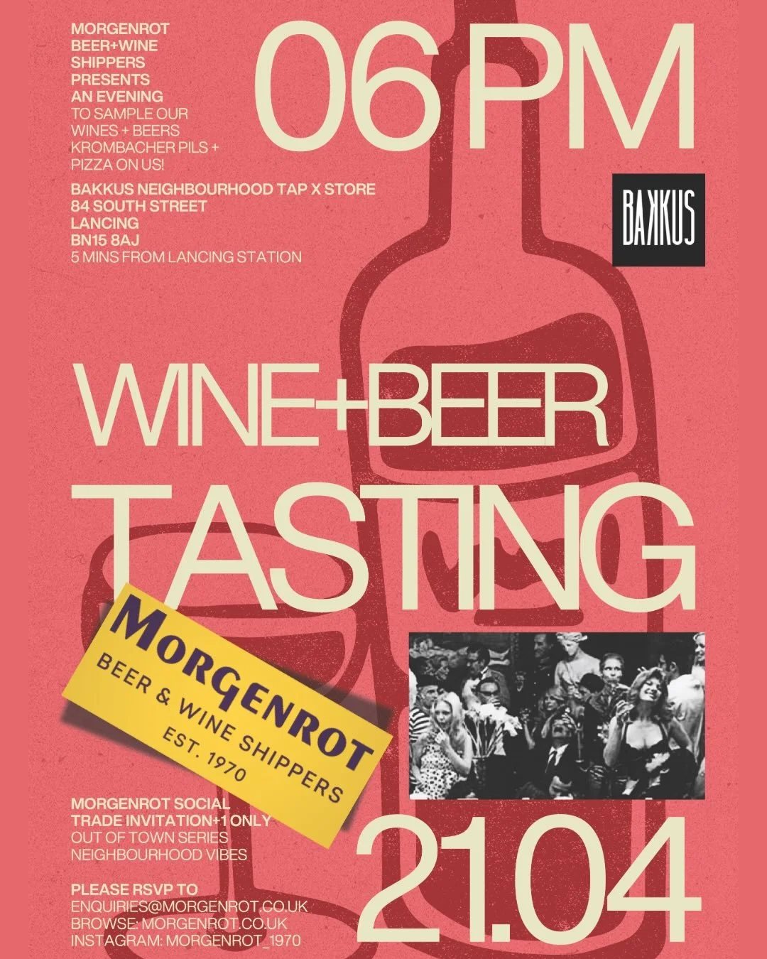Calling all trade friends in the south - come visit us at @bakkus_taptap_boom next Tuesday to try our cracking wines &amp; beers, enjoy some pizza on us &amp; meet the team.

Join us on 21.04 from 6pm at Bakkus, 84 South Street, Lancing. RSVP via enq