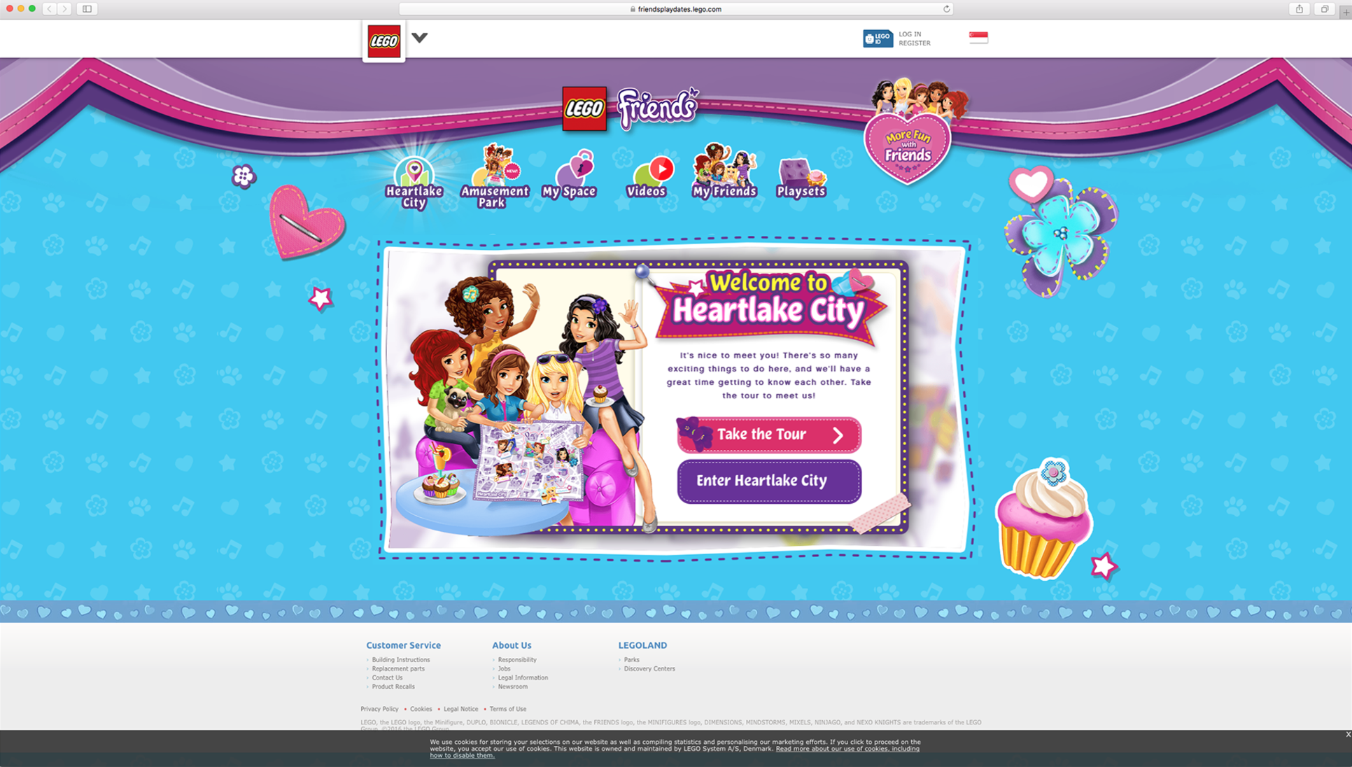   New kid on the block:  through our homepage, kids new to the franchise could choose 1 of 5 characters to befriend and explore an imaginary city or amusement park setting with. 
