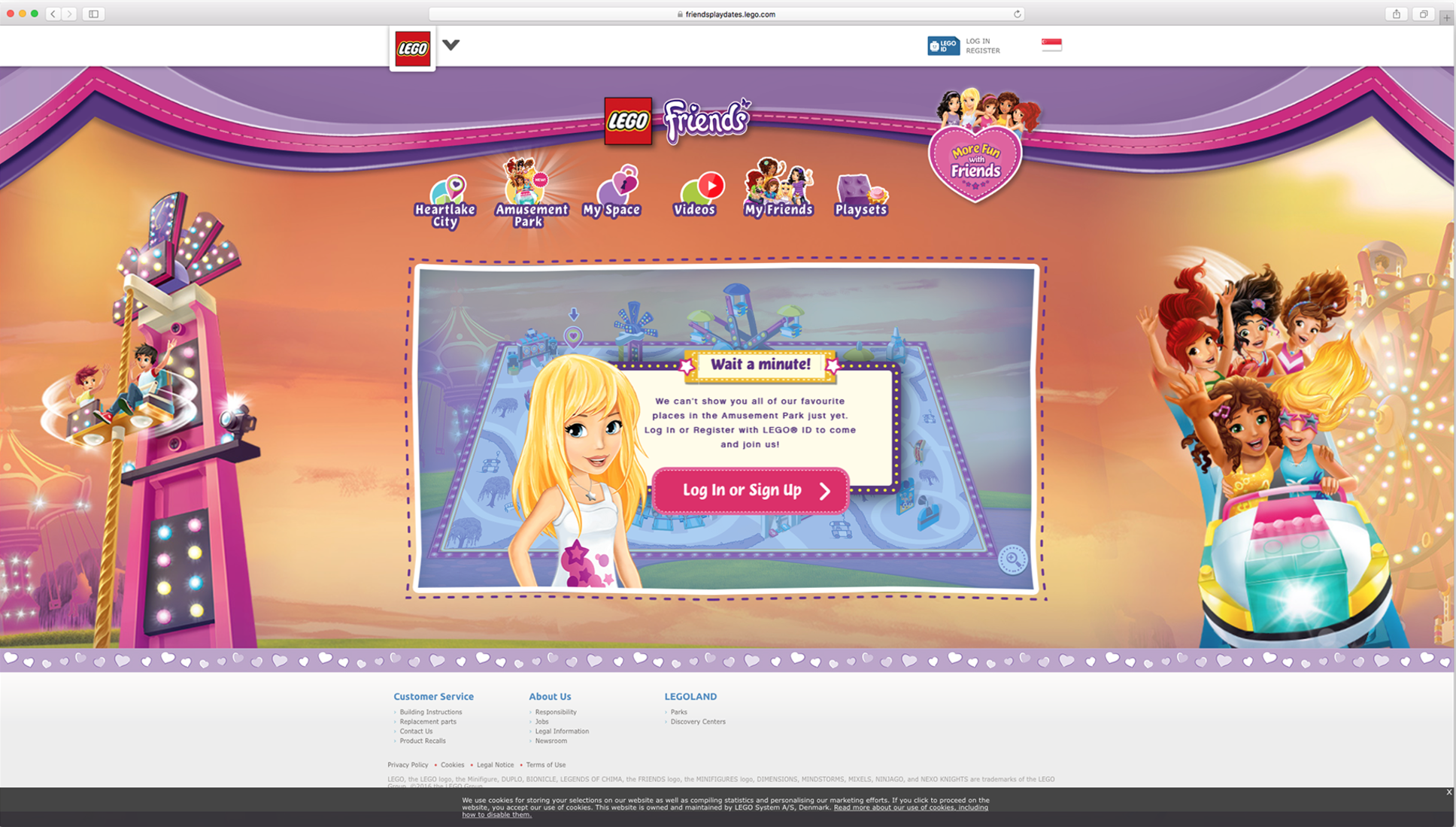   Play time, game time:  each of the 2 location settings available opened up a map with different attractions—every one of them mirroring a real-life LEGO play set—that kids could click into to unlock and explore content like videos, games and role p