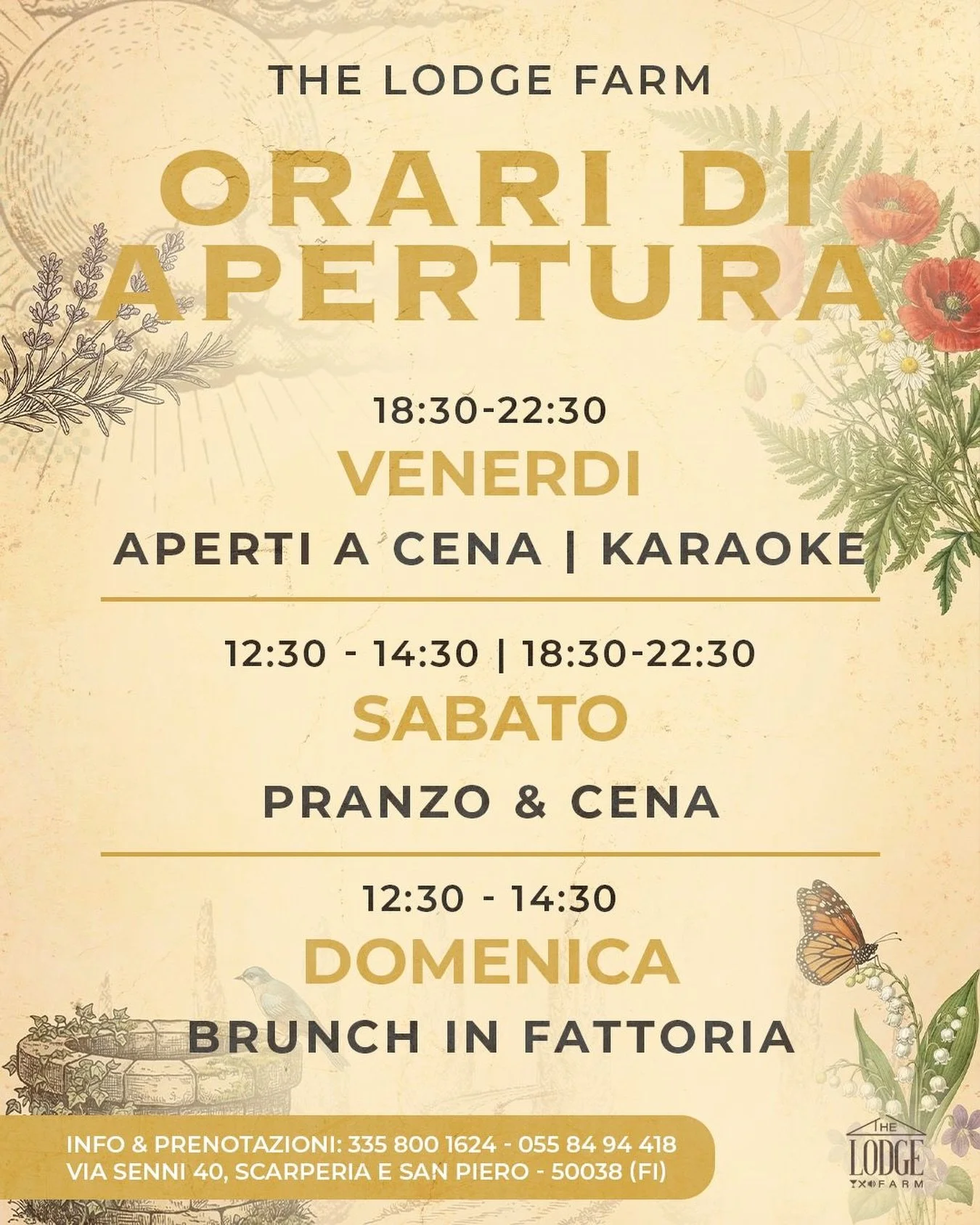 📆 Il weekend perfetto vi aspetta al The Lodge Farm! ✨

Siamo pronti ad accogliervi con il nostro programma del fine settimana, pensato per farvi vivere momenti indimenticabili immersi nella natura del Mugello