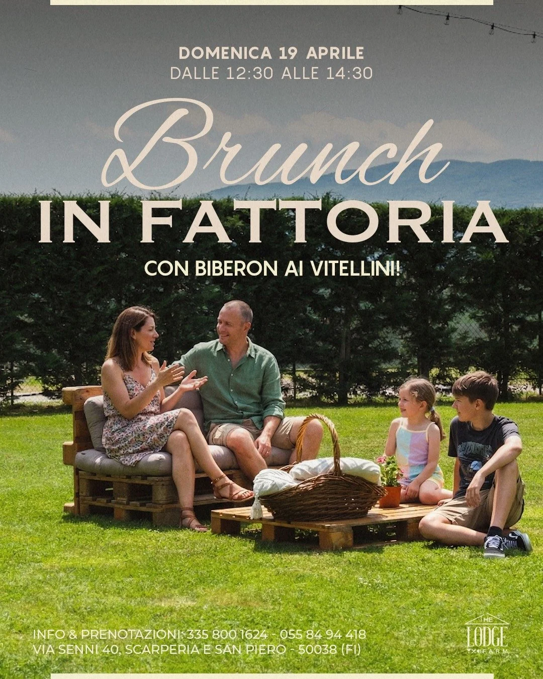 Domenica 19 aprile, brunch in fattoria dalle 12:30 alle 14:30.

Mugello, piatti freschi e un'esperienza speciale per i pi&ugrave; piccoli: il biberon ai vitellini della fattoria.

Un appuntamento adatto a tutta la famiglia.
Posti limitati, prenotazio