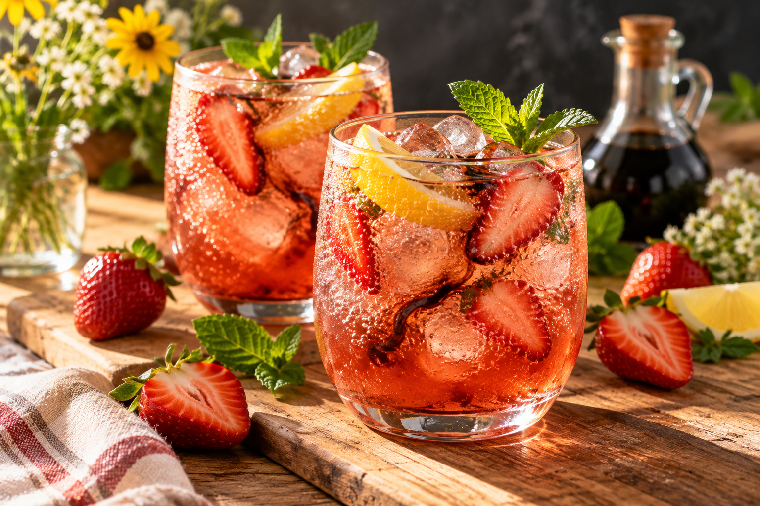 Strawberry Balsamic Sparkler