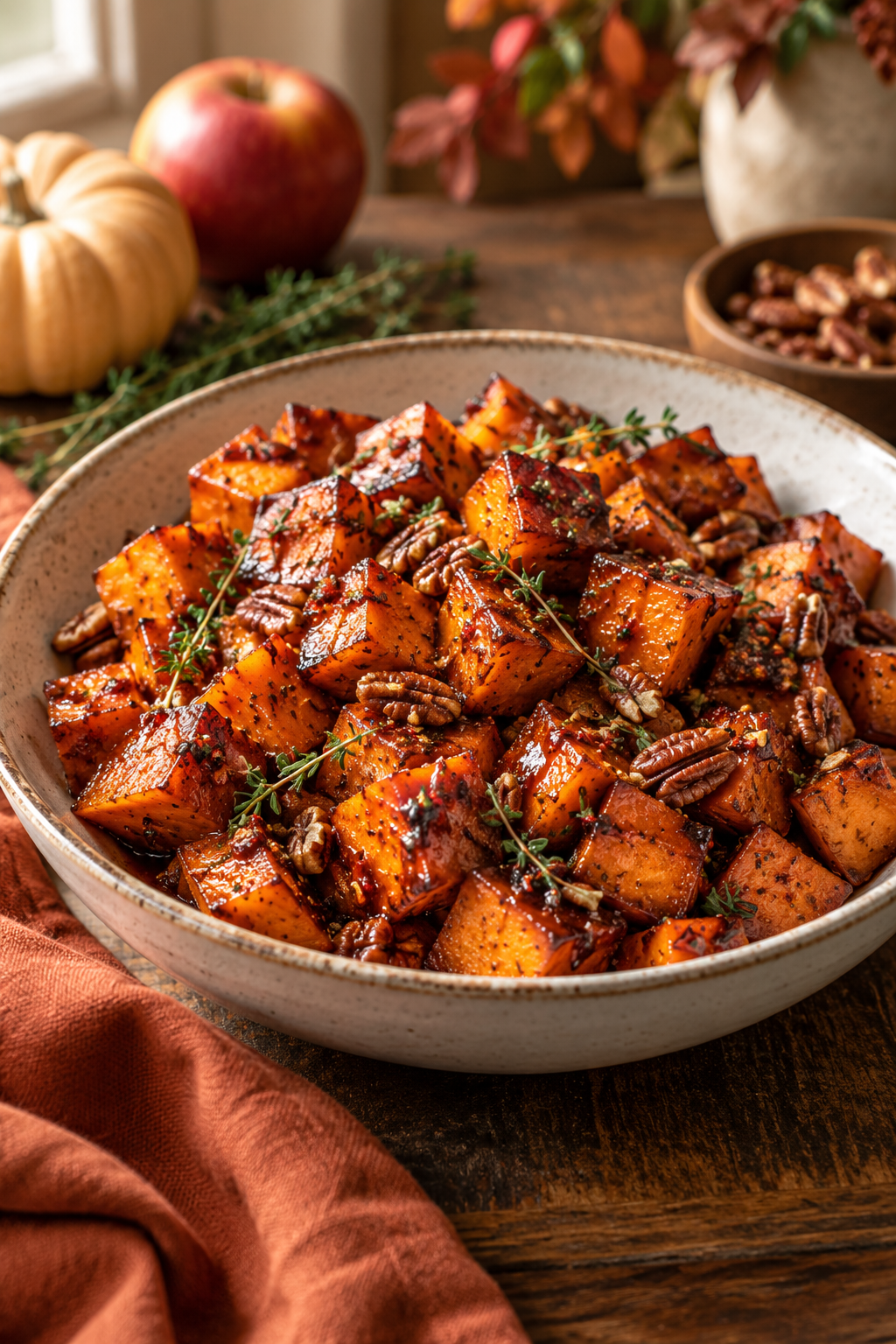 Sweet roasted potatoes meet warm harissa spice and fruity Red Apple Balsamic in this easy seasonal side dish