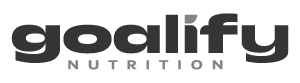 Goalify Nutrition logo with navy blue and green text.