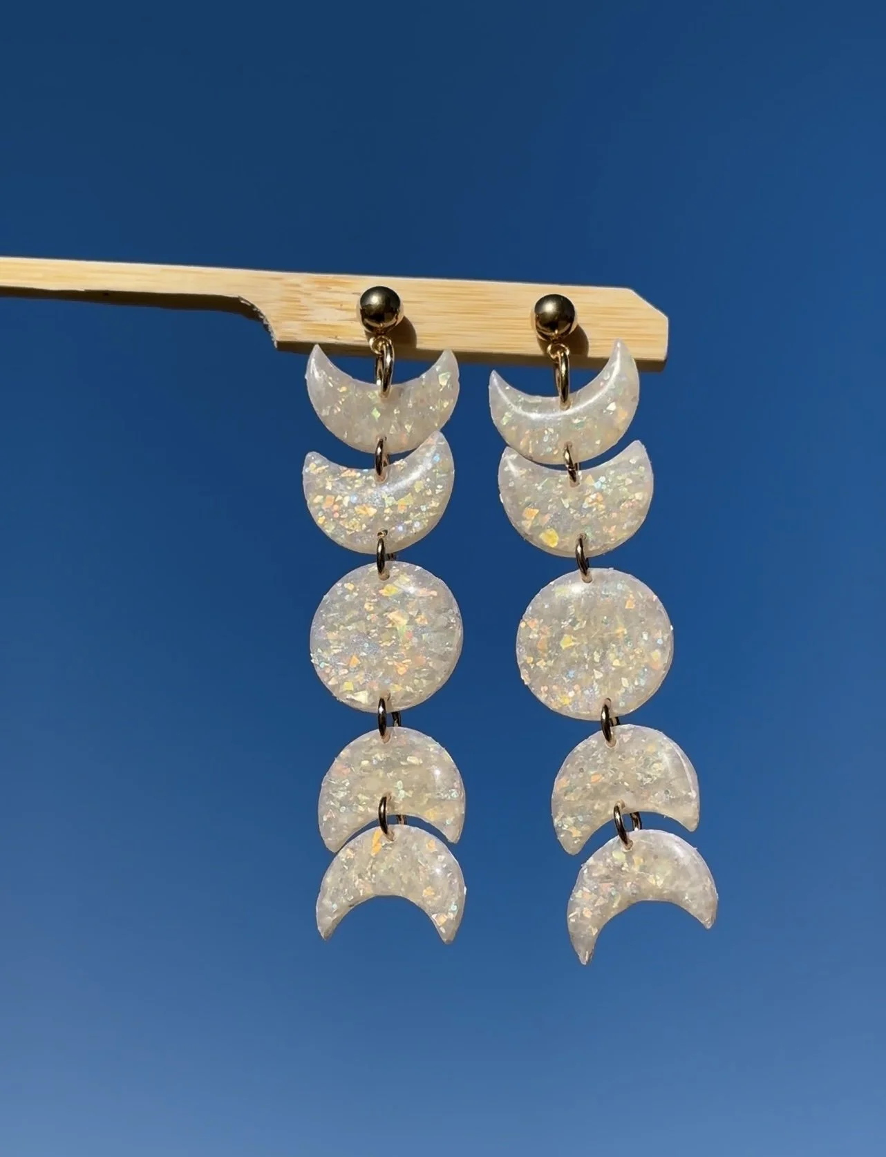 “Opal” Moon Phase Dangles