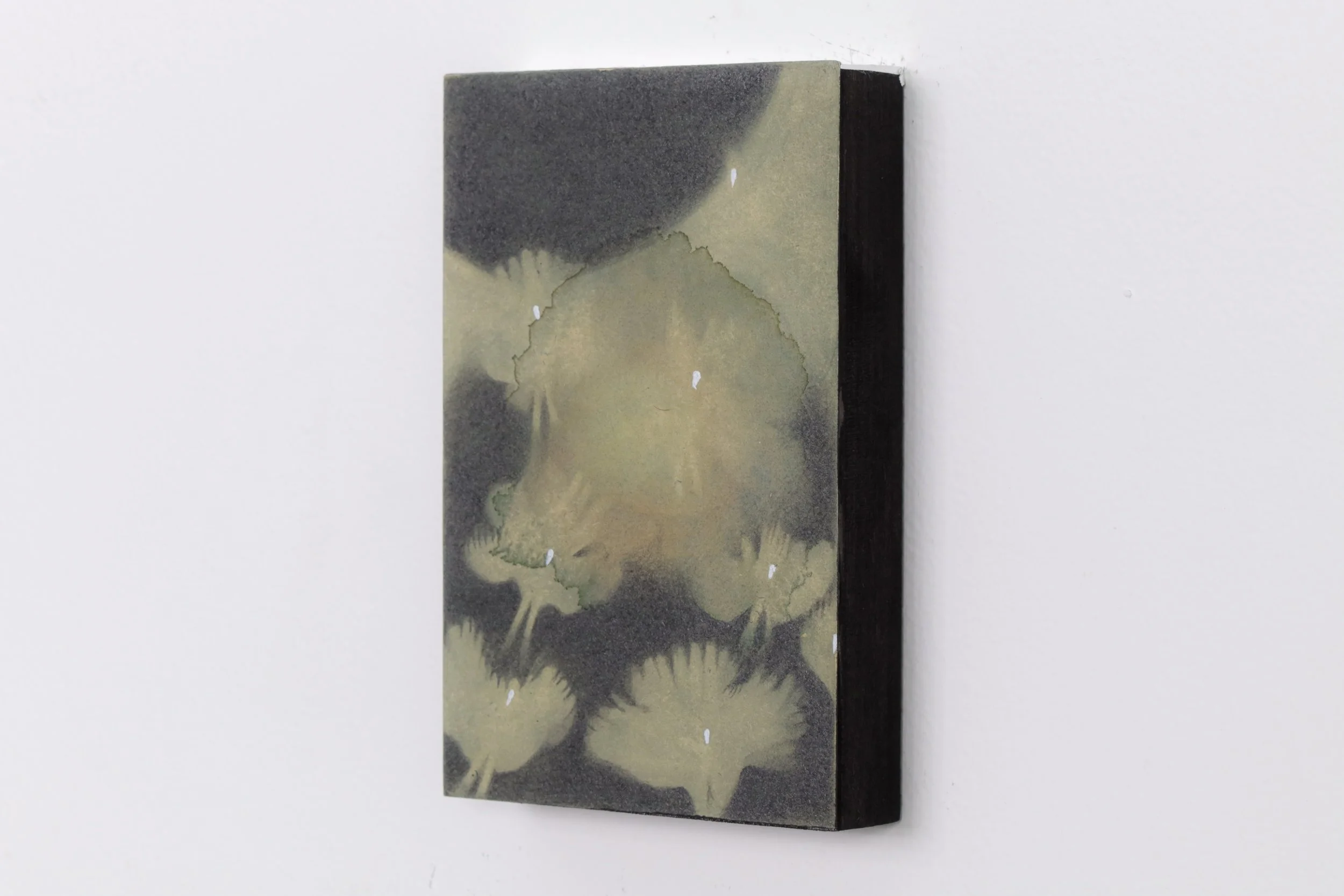 Eraser drawing on BFK with graphite, watercolor, coloured pencil, and acrylic titled “Cosmic Gardener”, 2024, by Terra Keck, exhibiting artist at Sun Contemporary Gallery, Bali.