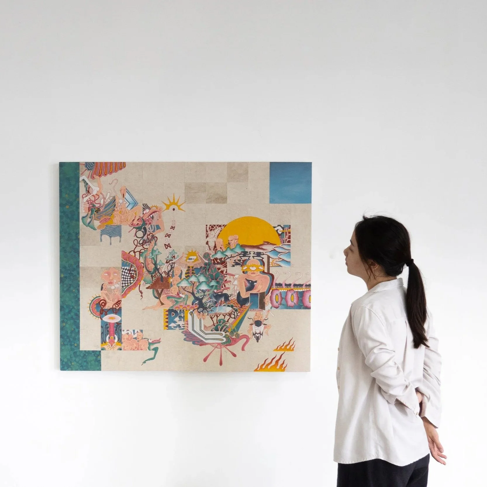 Tri Konsep Omong Kosong by Kuncir Sathya Viku, contemporary artwork at SUN.CONTEMPORARY in Pererenan, Bali