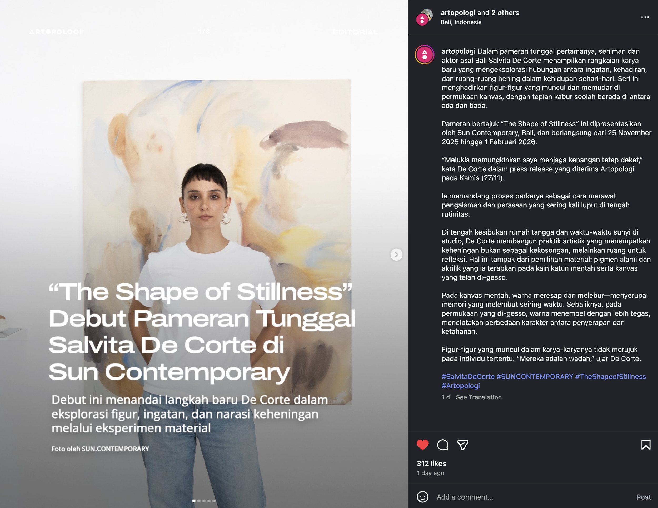 ARTOPOLOGI : ”The Shape of Stillness” Debut Pameran Tunggal Salvita De Corte di SUN.CONTEMPORARY