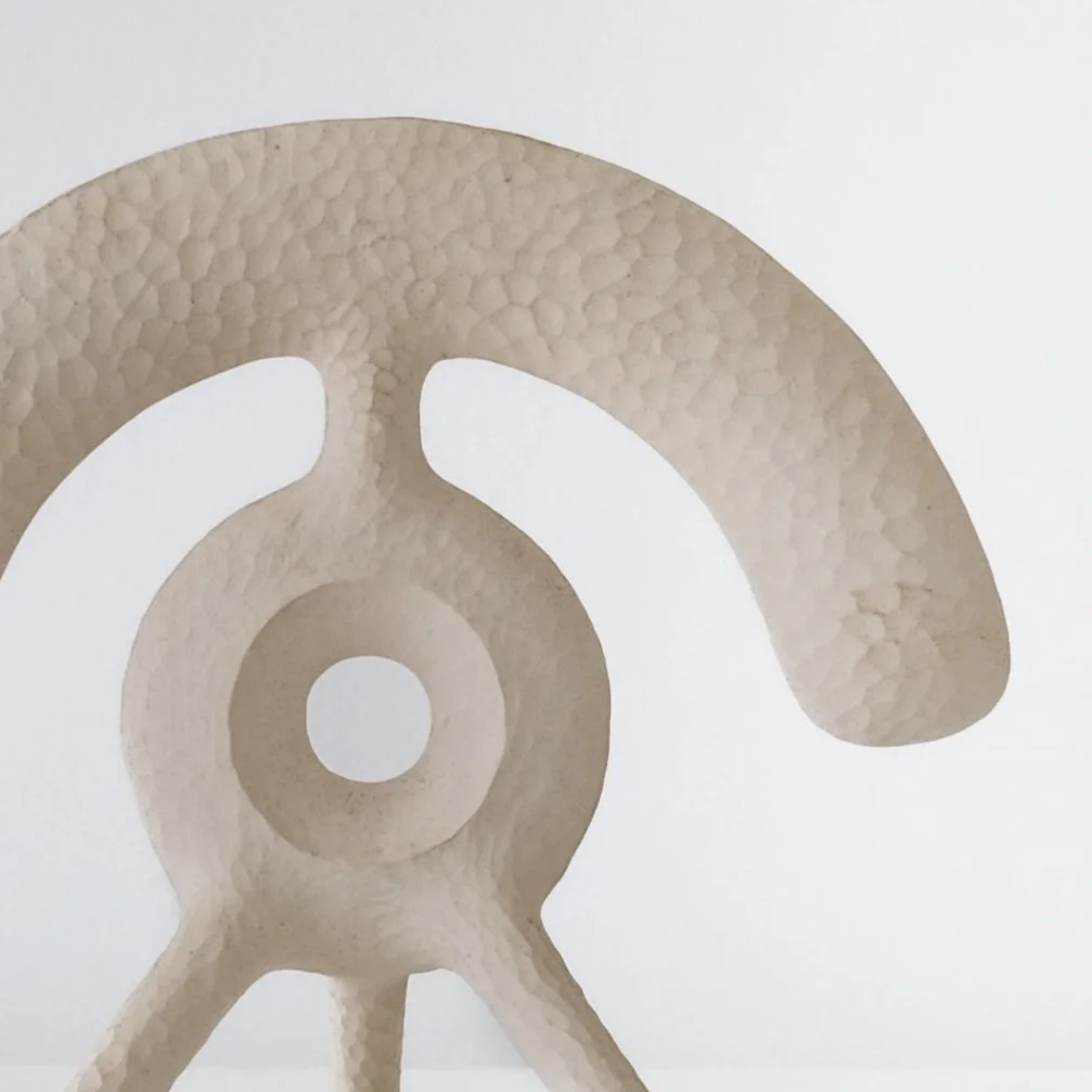 Triad Semi Circle Portal Buddy (White) by Aleph Geddis, contemporary artwork at SUN.CONTEMPORARY in Pererenan, Bali