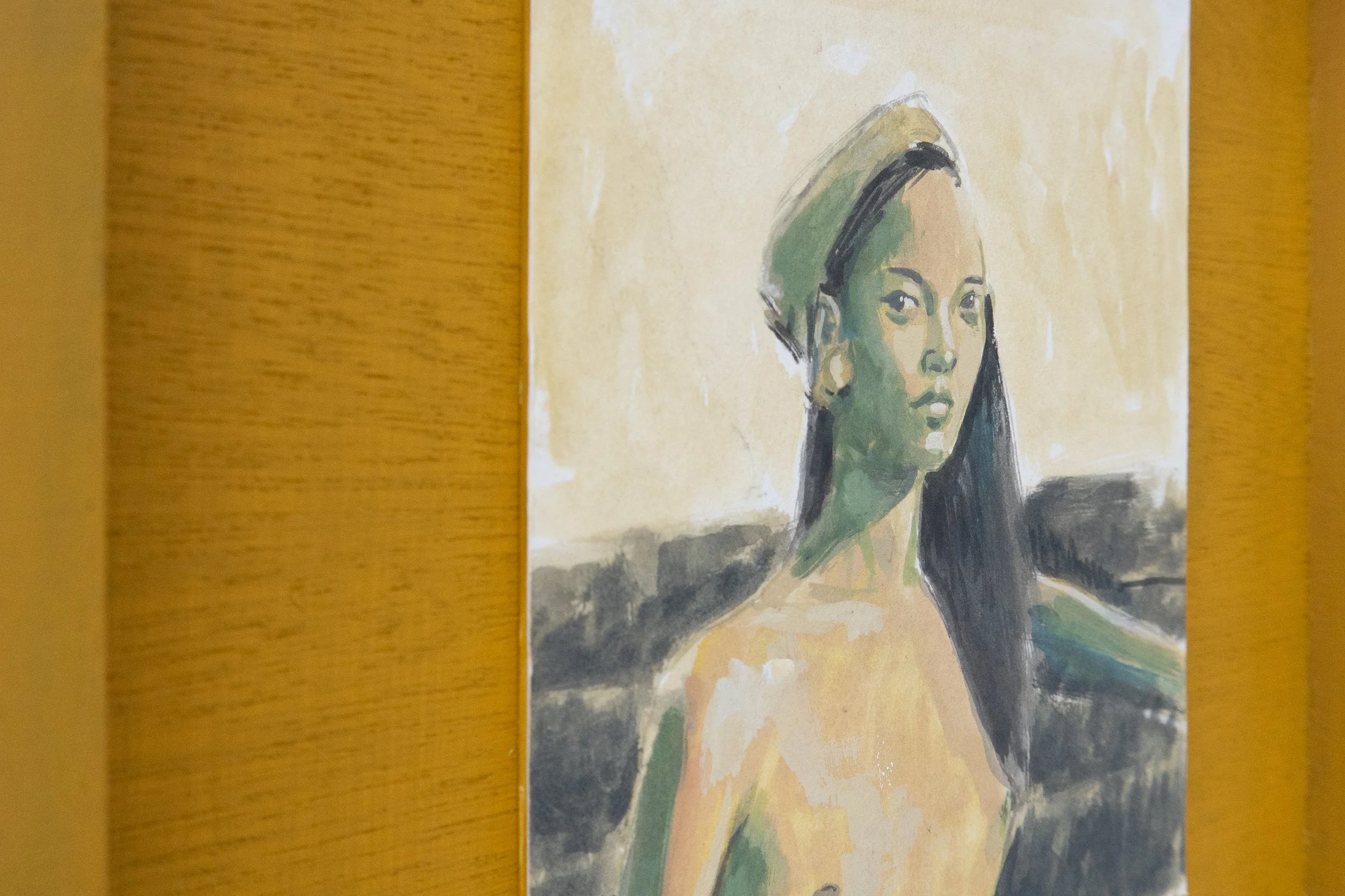 Detail of Balinese Woman by Nugi Ketut at SUN.CONTEMPORARY, Pererenan, Bali