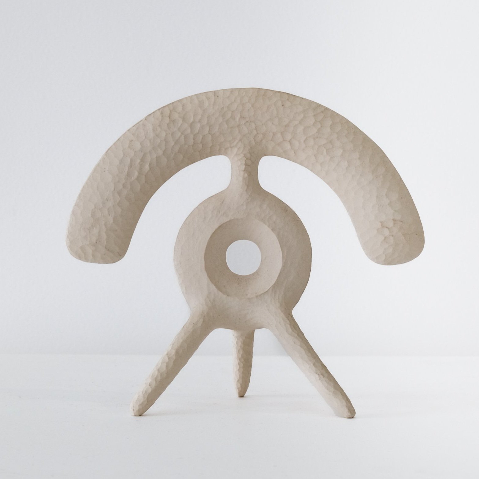 Triad Semi Circle Portal Buddy (White) by Aleph Geddis, contemporary artwork at SUN.CONTEMPORARY in Pererenan, Bali