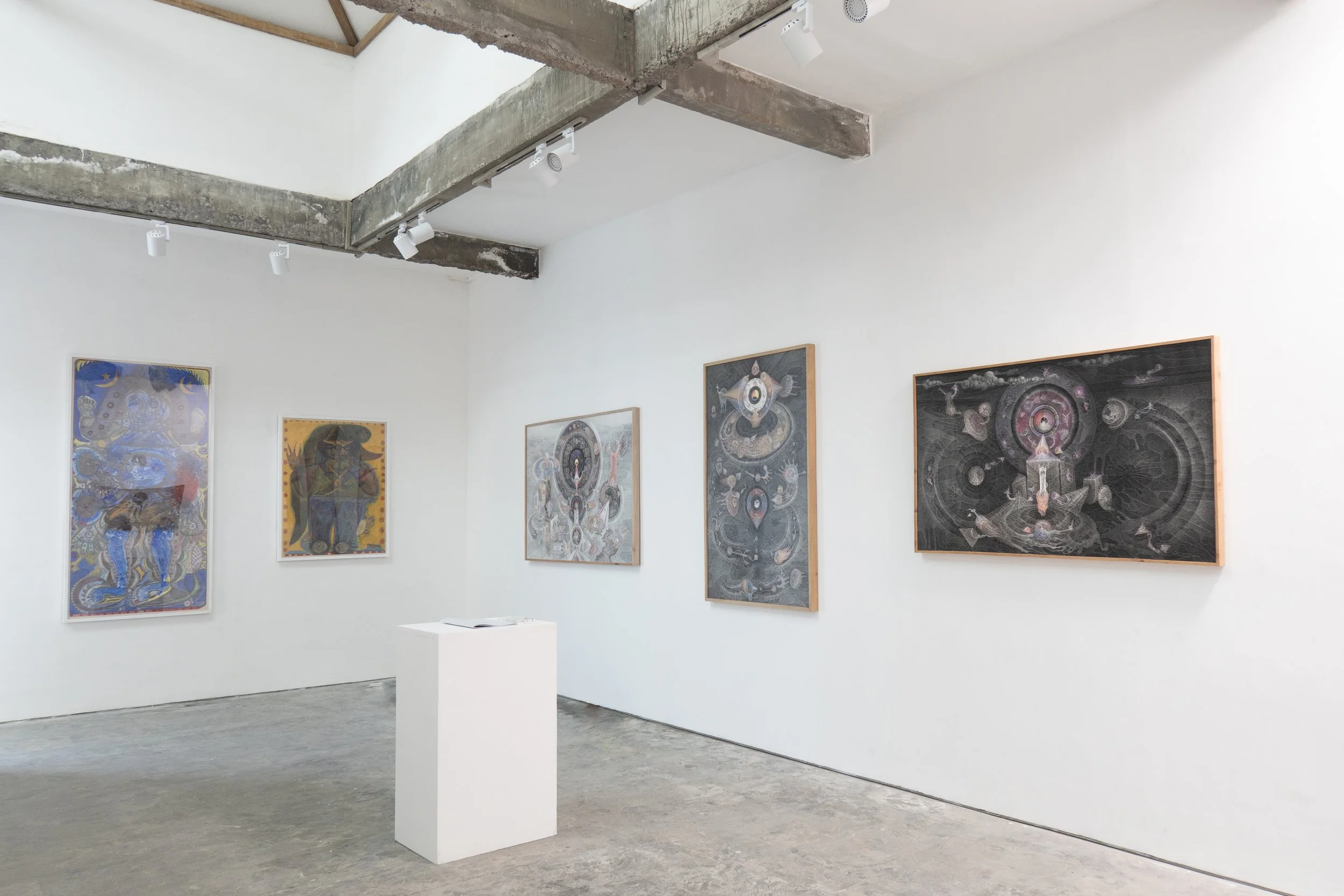 Installation view of Dreams and Echoes at SUN.CONTEMPORARY, Pererenan, Bali