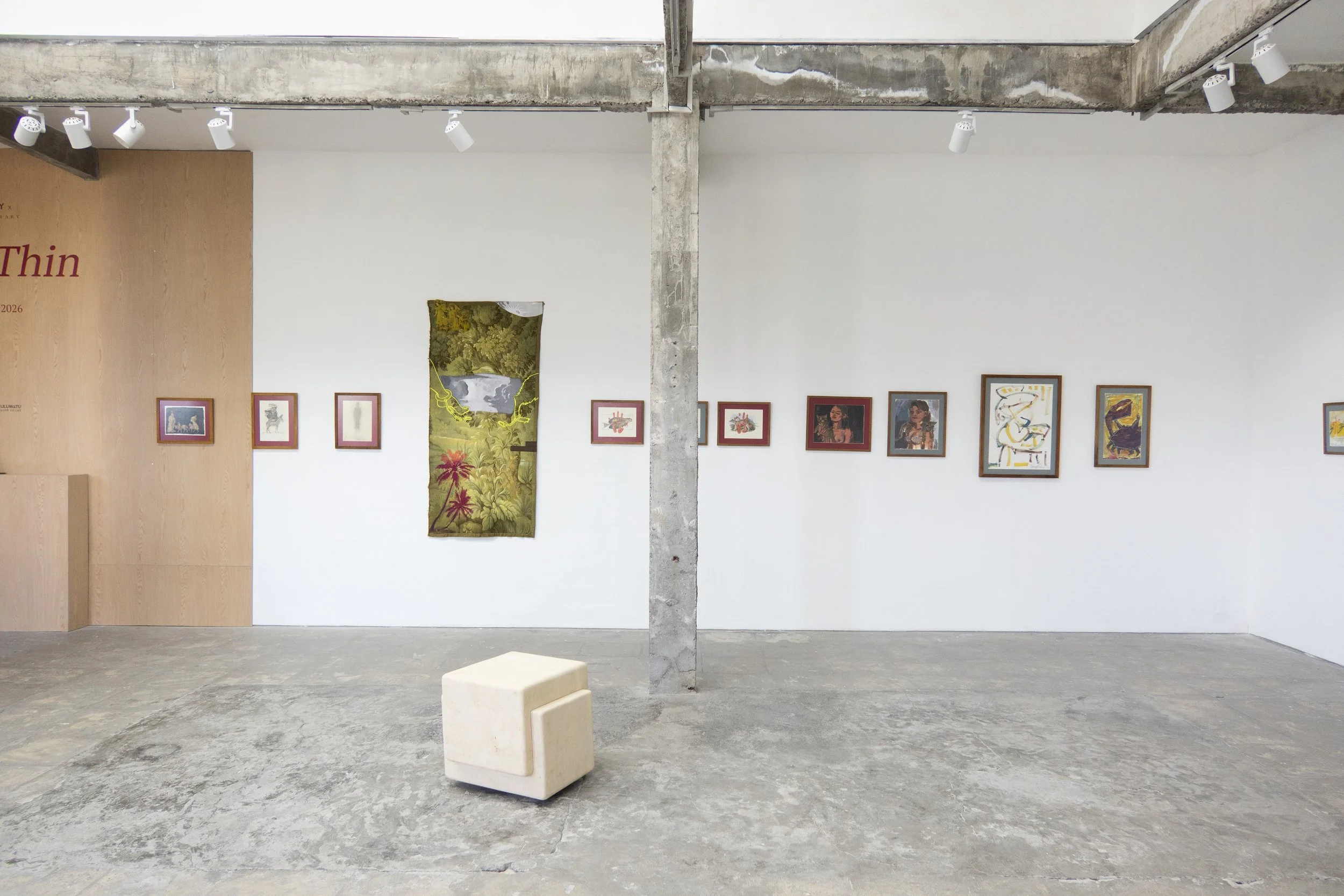 Installation view of Paper Thin at SUN.CONTEMPORARY, Pererenan, Bali in collaboration with Tripoli Gallery New York