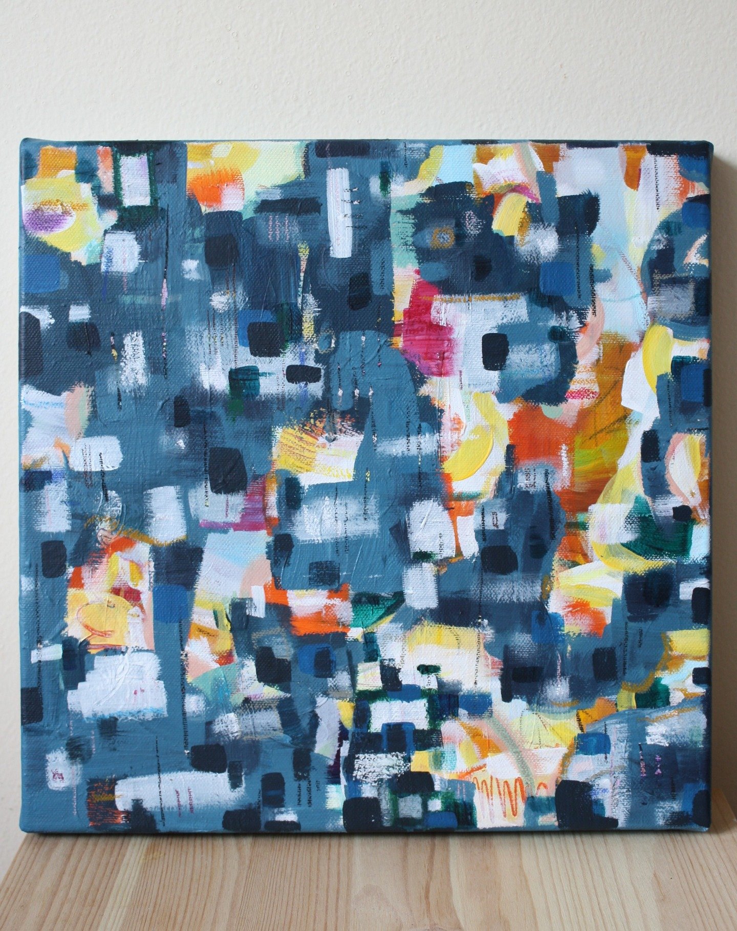 Back to my 'usual designs' 😊
Untitled
Acrylic, mixed media on stretched canvas
30x30cm 
#intuitiveabstract 
#abstractpaintingartist 
#colouryourwalls 
#happyart 
#femaleartist