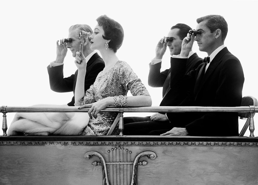 William Helburn, Dovima Opera Box, 1961, Silver gelatin photograph