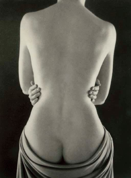 Ruth Bernhard: Draped Torso With Hands