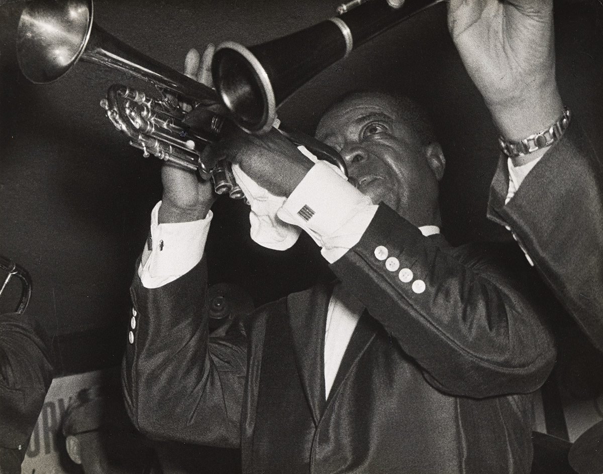 Lisette Model's Louise Armstrong Playing Trumpet