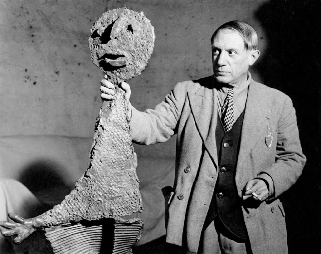 Brassai (Gyula Halasz), Picasso Tenant Une De Les Sculptures, 1939, Silver Gelatin Photograph