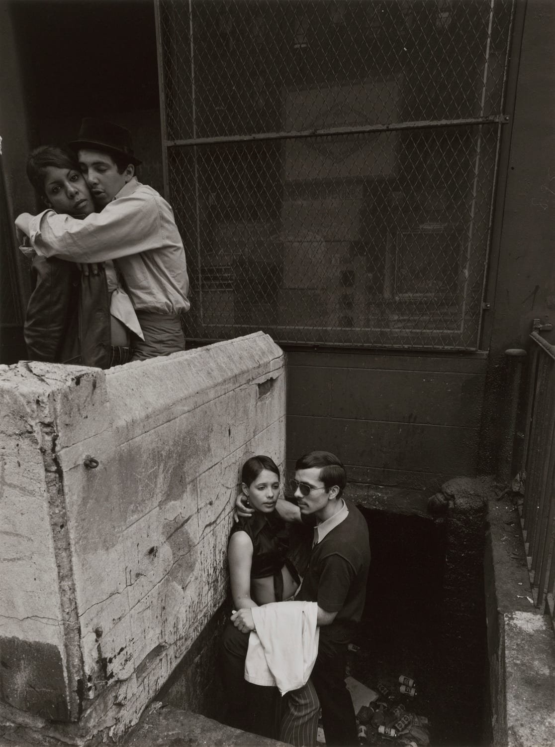 Bruce Davidson, East 100th Street (Teenage Couples on Stairwell and Street), 1966-68, Silver gelatin photograph
