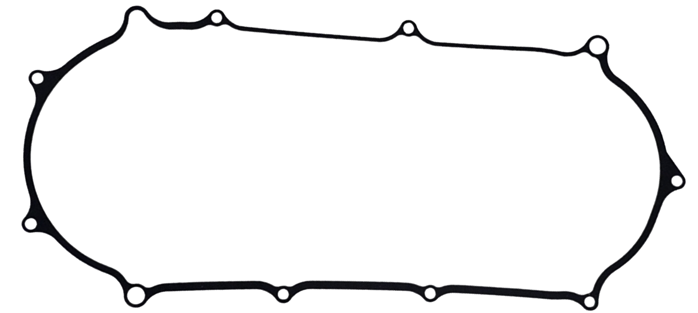 A technical diagram of a gasket or seal, with various colored sections on the left side indicating different components or layers, and the entire outline of the gasket shown in black.