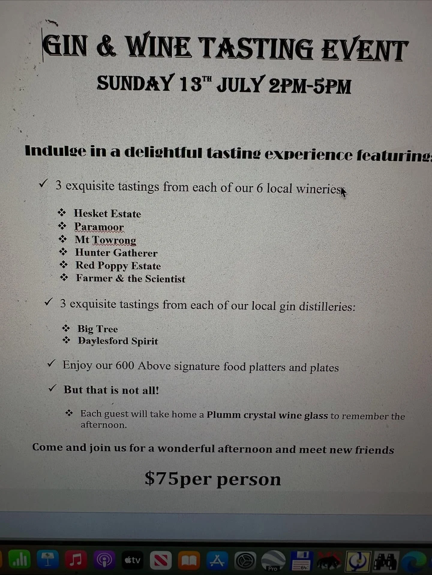 Come and join us @600 above this Sunday 13 July #lowinterventionwine #lowsulfitewine #pétnat #petillantnaturel