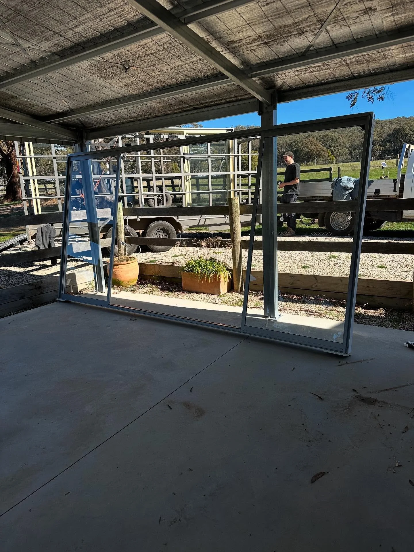 Our glass doors have arrived for our indoor/outdoor area.  It will be amazing to be seated and look out on nature in both summer and winter.  We hope to have it all finished in the next couple of weeks #indooroutdoorliving #naturalwine #naturelover