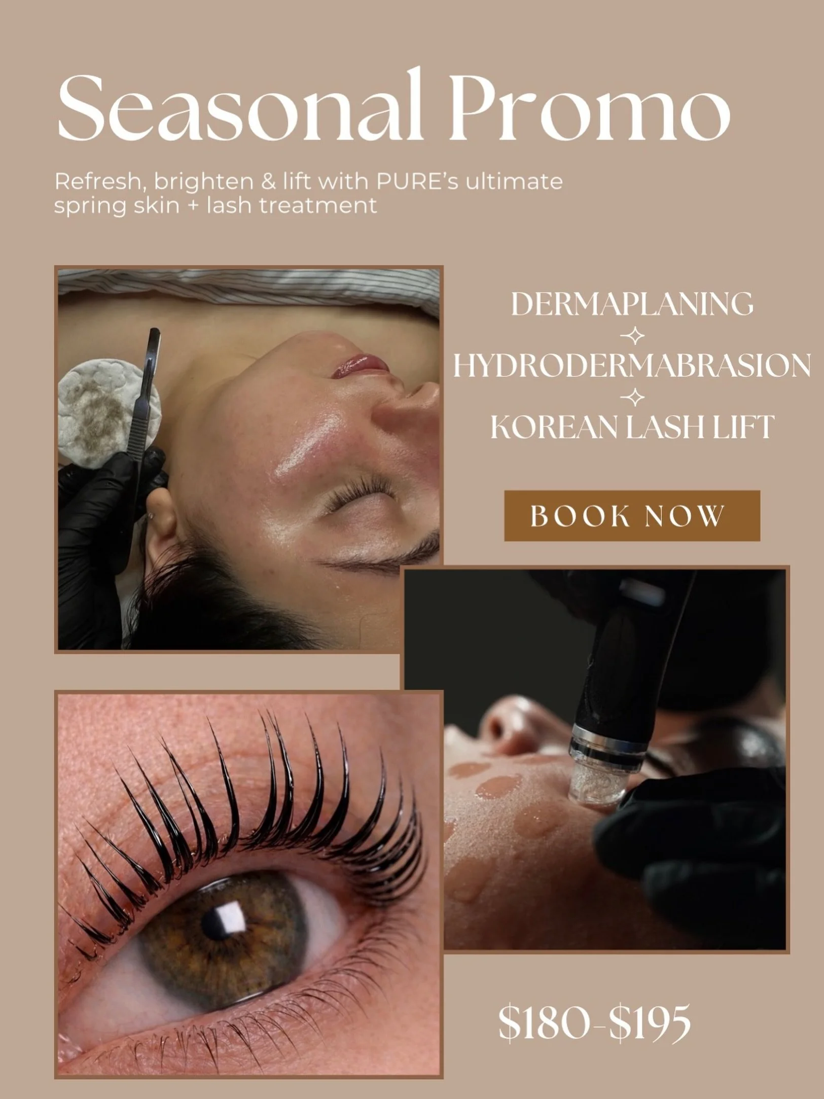 💐🐝SPRING CLEANING🐝💐
Your skin will blossom! Bloom with hydrodermabrasion, dermaplaning and a &Eacute;lev&eacute; Lift.

&Eacute;lev&eacute; Lift can be optional ♡ྀི 

Without &Eacute;lev&eacute; Lift ⟢ $180
With &Eacute;lev&eacute; Lift ⟢ $195 


