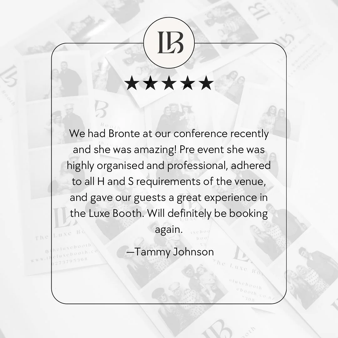We’re feeling the love! 🤍 Nothing makes us happier than hearing how much our clients (and their guests) enjoyed The Luxe Booth experience.
Every detail is thoughtfully planned and perfected to make your event unforgettable, and reviews like t