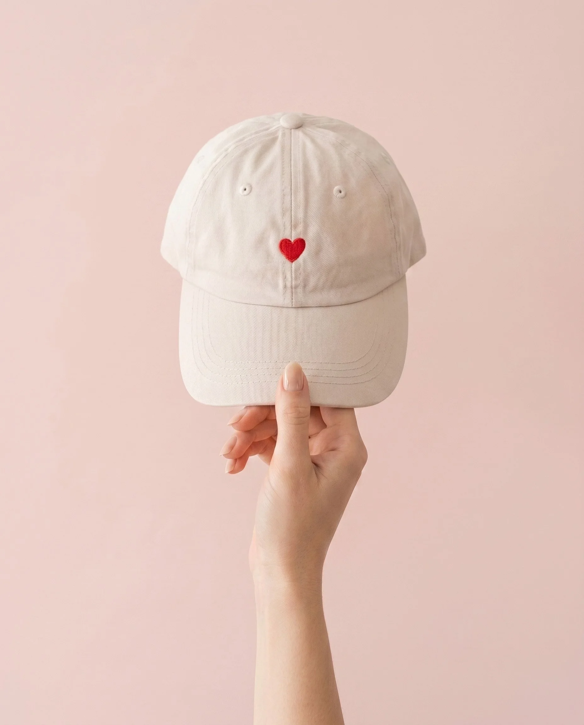 Cap Herz beige